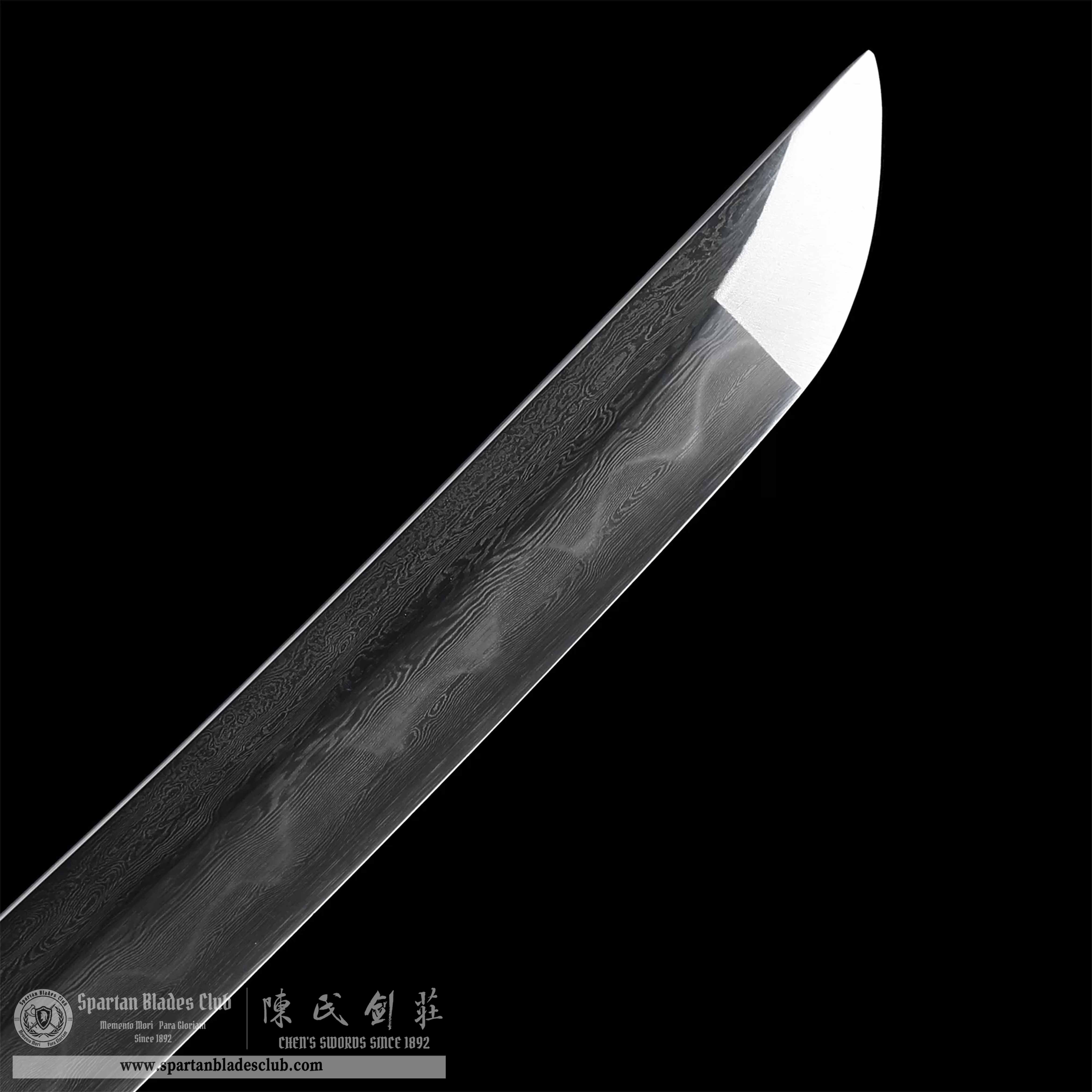 HY82 | Shukin Samurai | Katana | Damascus steel | clay-tempered | real hamon | Red | turtle | Battle-Ready | Full-tang | Spartan Blades Club | CHEN'S SWORDS 1892 - Spartan Blades Club - 陳氏劍莊1892