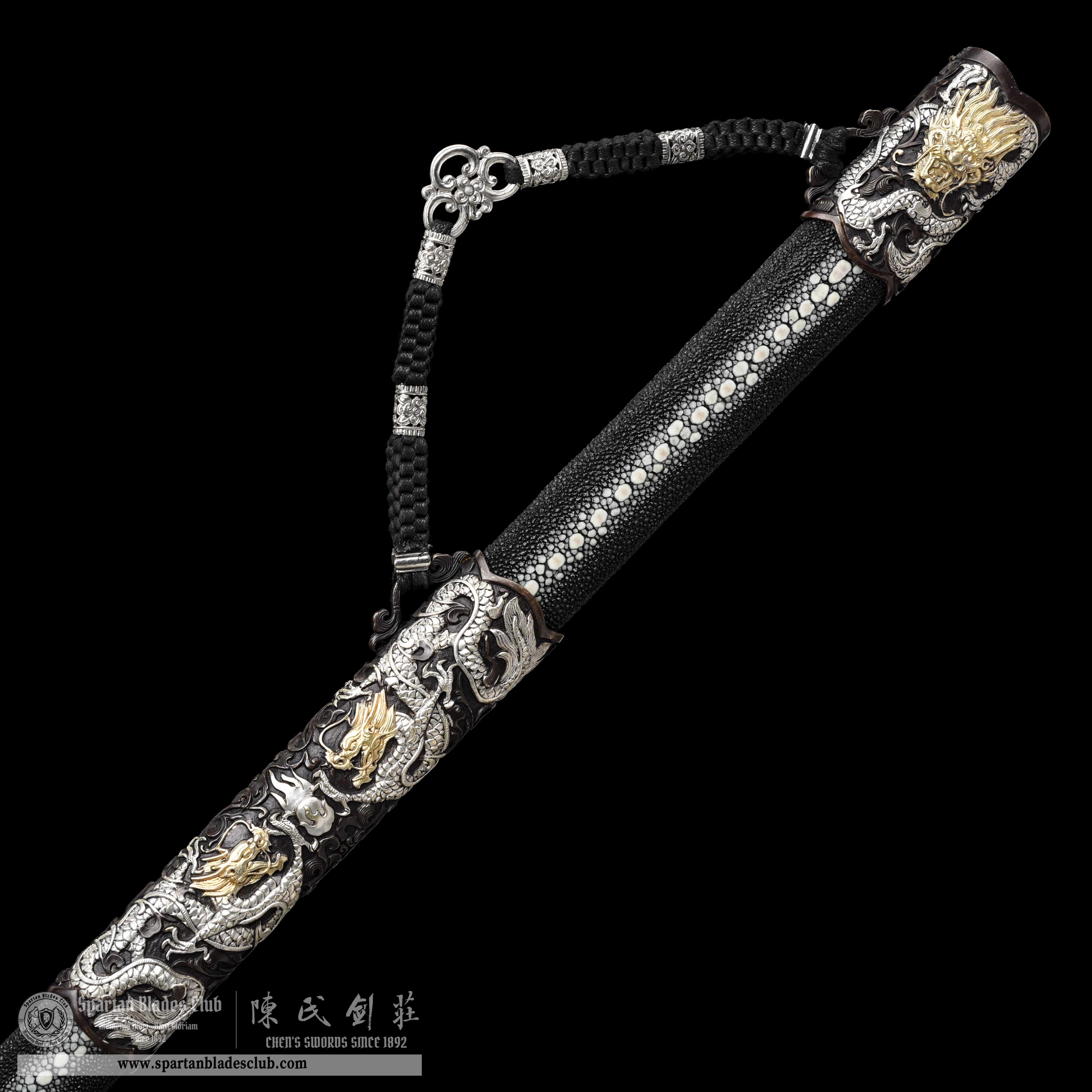 TL02 | LoongLiu Jin Blade | Tang Dao | Damascus steel |Gilded gold and silver | golden&silvery | Battle-Ready | Full-tang | Spartan Blades Club | CHEN'S SWORDS 1892 - Spartan Blades Club - 陳氏劍莊1892