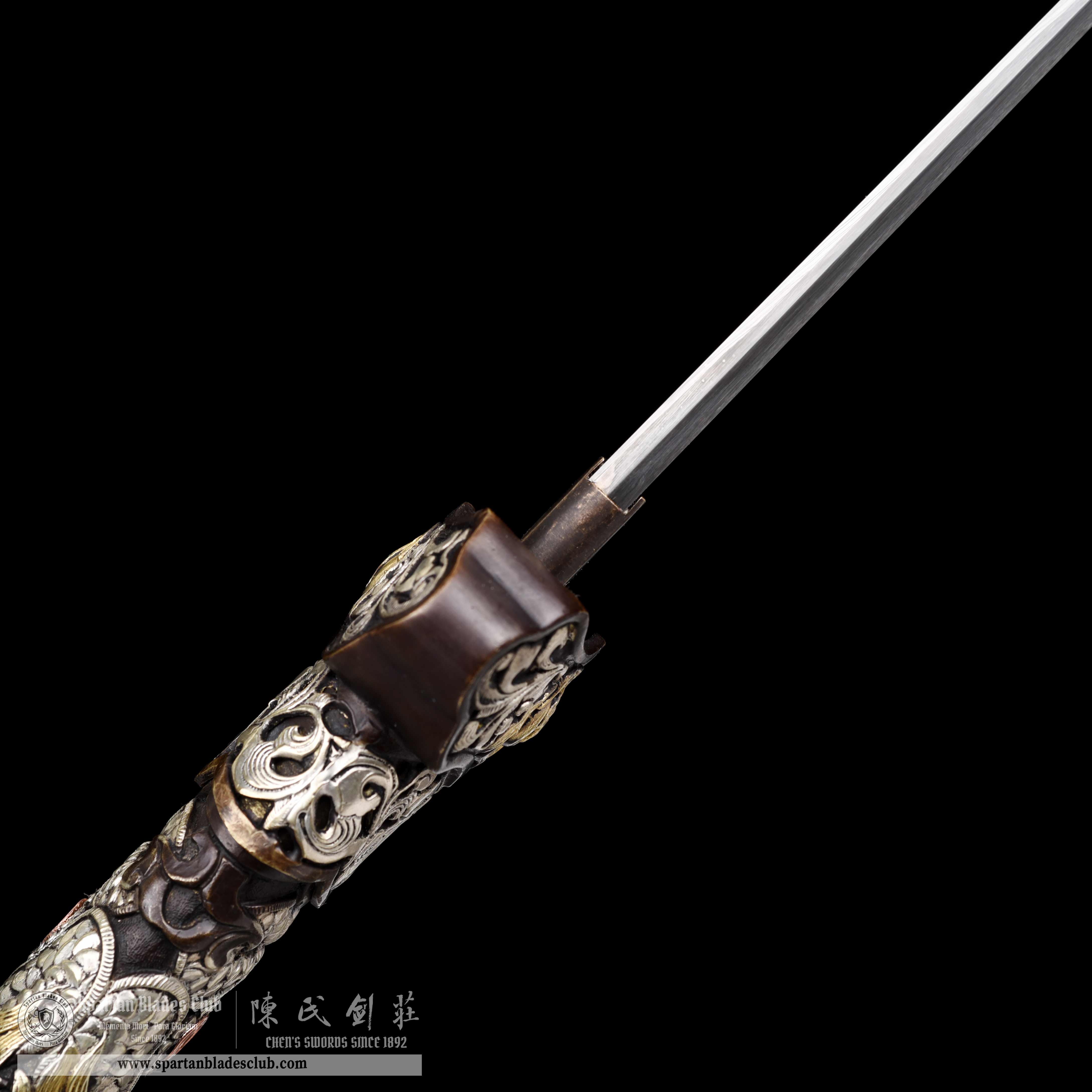 TL02 | LoongLiu Jin Blade | Tang Dao | Damascus steel |Gilded gold and silver | golden&silvery | Battle-Ready | Full-tang | Spartan Blades Club | CHEN'S SWORDS 1892 - Spartan Blades Club - 陳氏劍莊1892