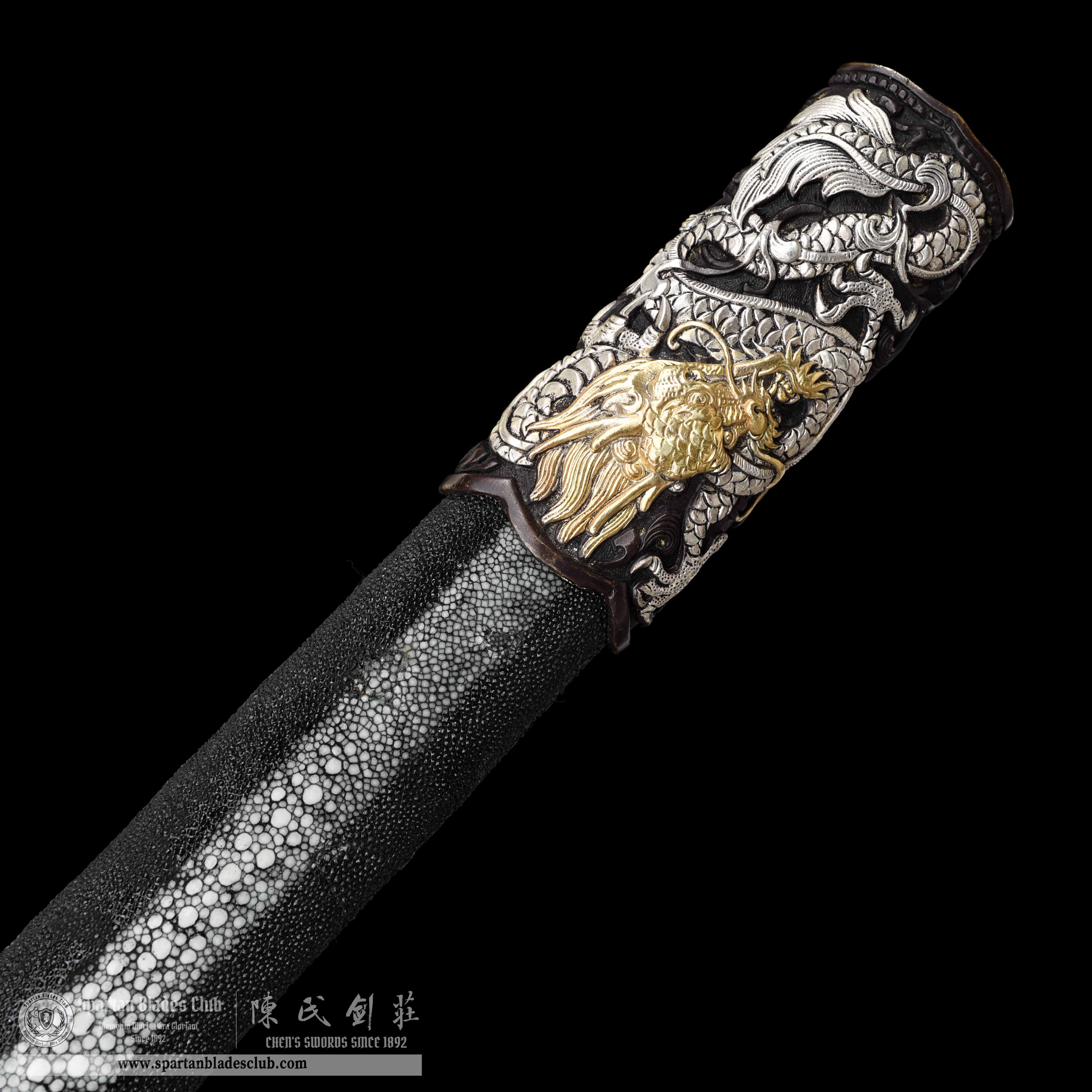 TL02 | LoongLiu Jin Blade | Tang Dao | Damascus steel |Gilded gold and silver | golden&silvery | Battle-Ready | Full-tang | Spartan Blades Club | CHEN'S SWORDS 1892 - Spartan Blades Club - 陳氏劍莊1892