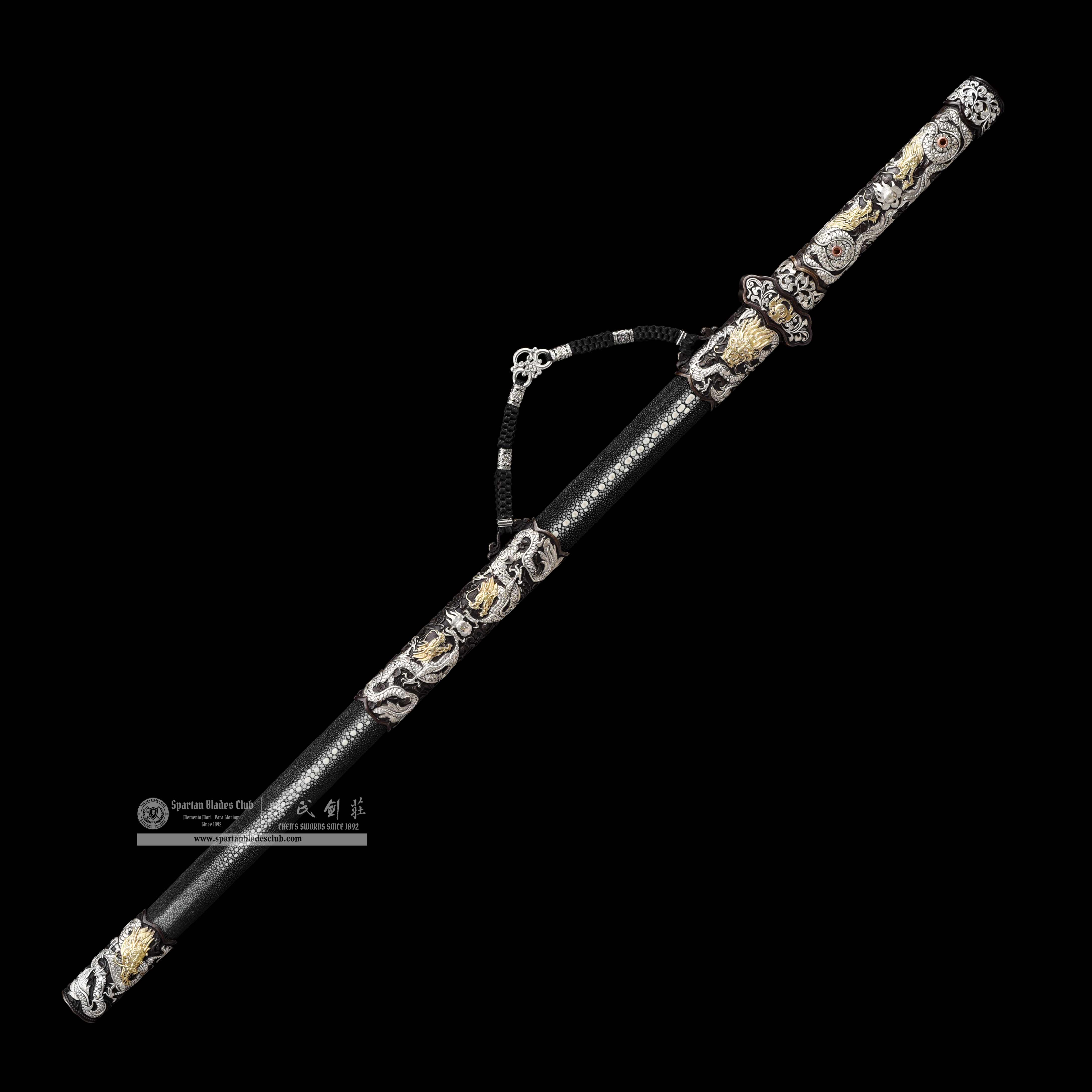 TL02 | LoongLiu Jin Blade | Tang Dao | Damascus steel |Gilded gold and silver | golden&silvery | Battle-Ready | Full-tang | Spartan Blades Club | CHEN'S SWORDS 1892 - Spartan Blades Club - 陳氏劍莊1892