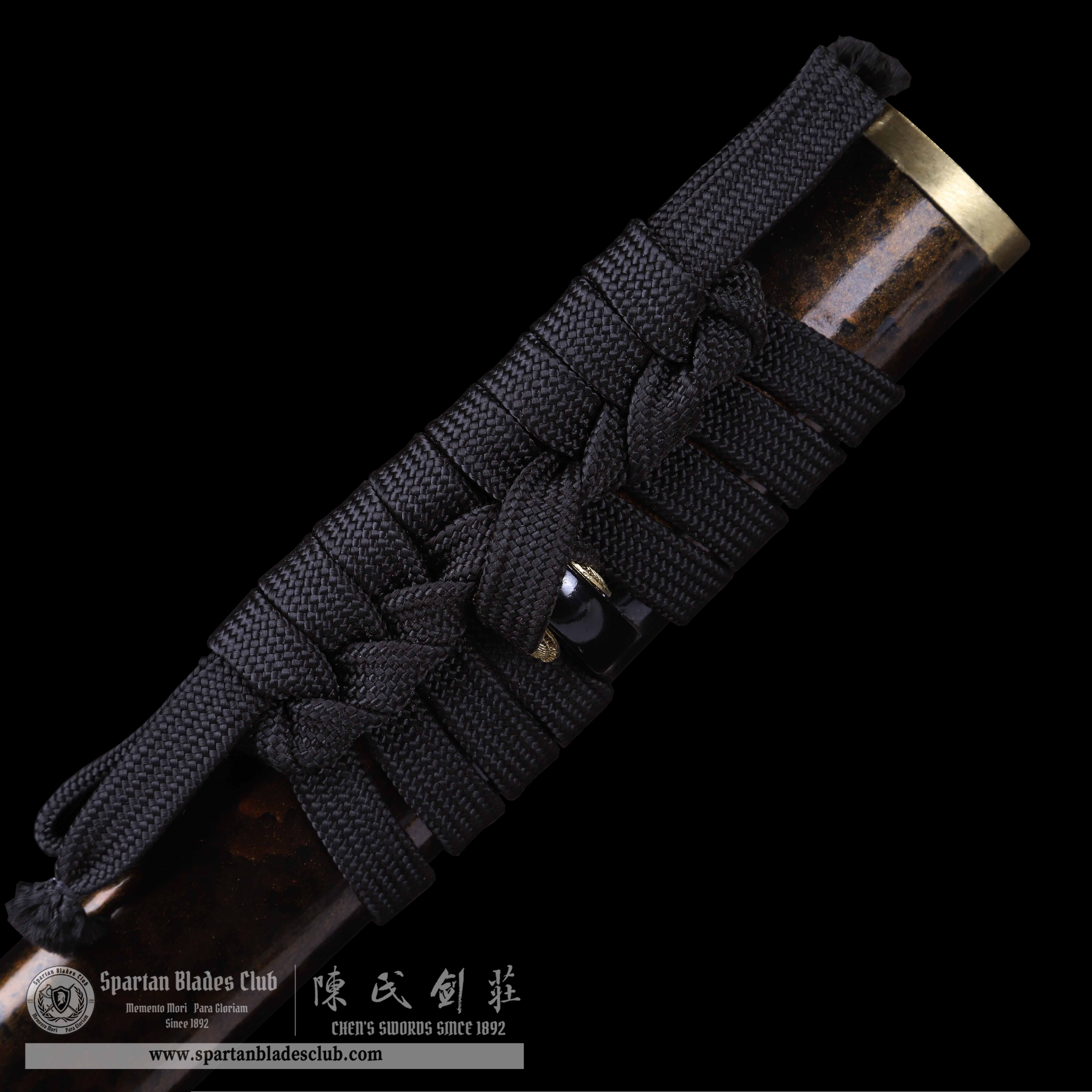 CA02 | Jet - Black | Katana | SHOBU-ZUKURI 菖蒲造り| T10 Steel | Clay-tempered | Real Hamon | Black&golden | Battle-Ready | Full-tang | Spartan Blades Club | CHEN'S SWORDS 1892 - Spartan Blades Club - 陳氏劍莊1892