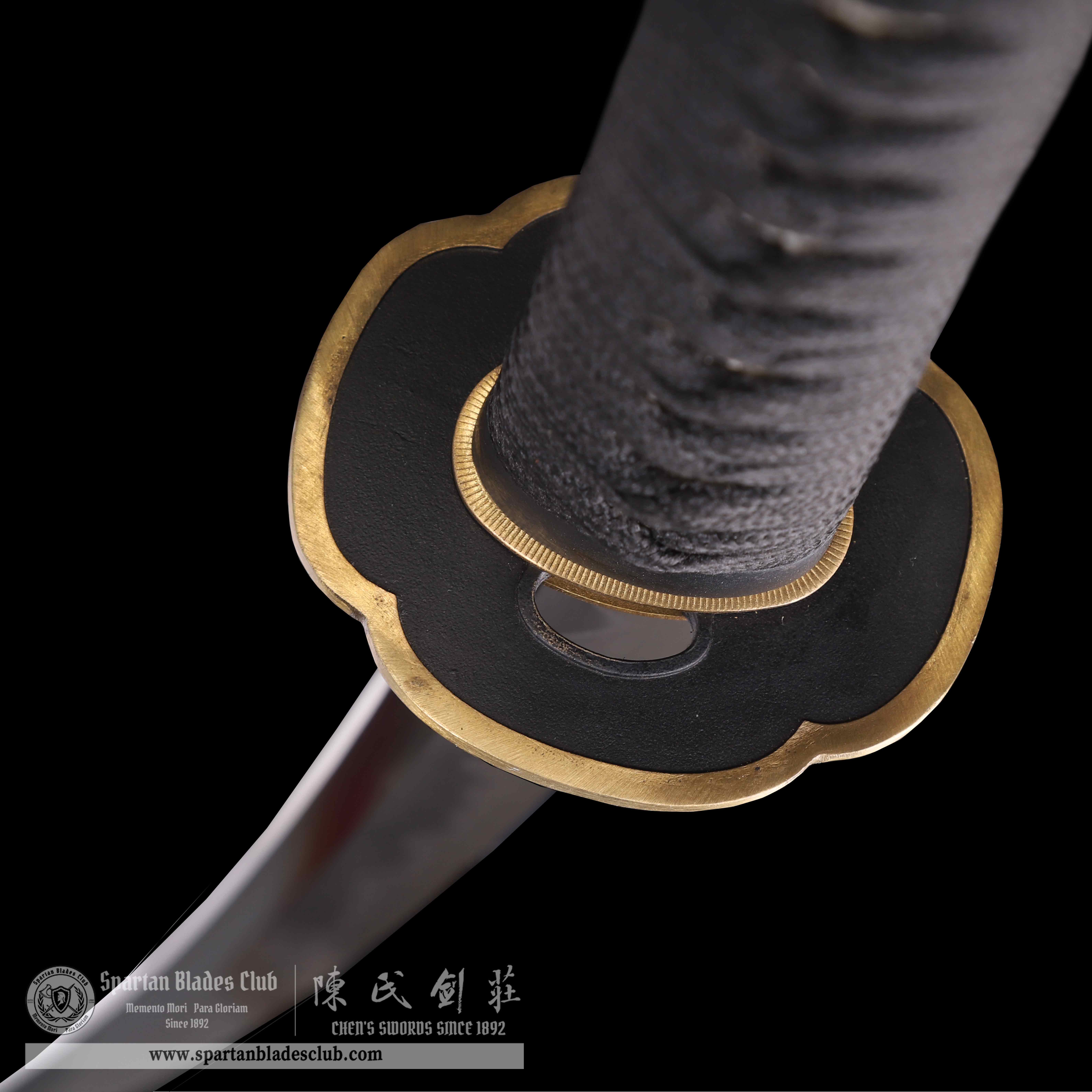 CA02 | Jet - Black | Katana | SHOBU-ZUKURI 菖蒲造り| T10 Steel | Clay-tempered | Real Hamon | Black&golden | Battle-Ready | Full-tang | Spartan Blades Club | CHEN'S SWORDS 1892 - Spartan Blades Club - 陳氏劍莊1892