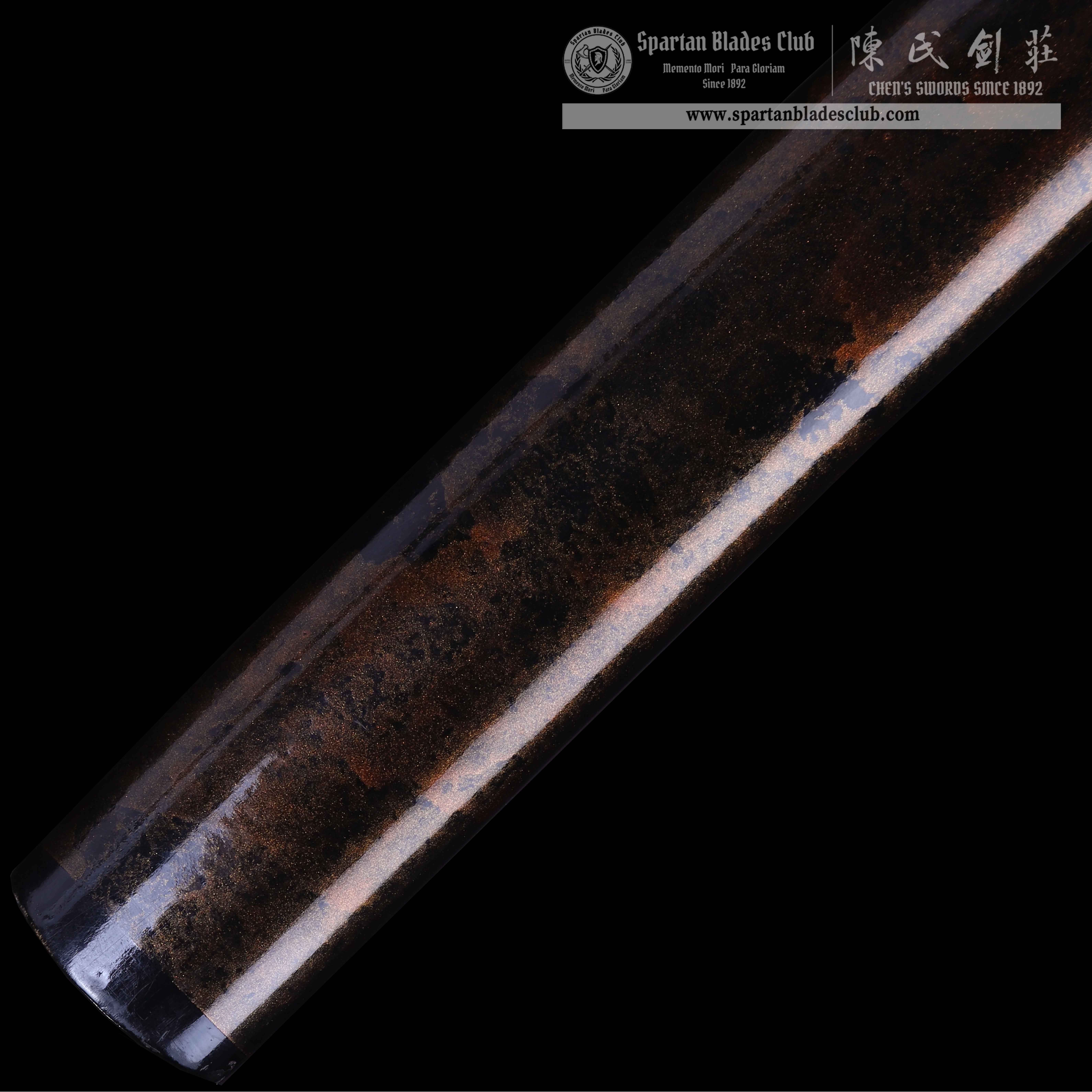 CA02 | Jet - Black | Katana | SHOBU-ZUKURI 菖蒲造り| T10 Steel | Clay-tempered | Real Hamon | Black&golden | Battle-Ready | Full-tang | Spartan Blades Club | CHEN'S SWORDS 1892 - Spartan Blades Club - 陳氏劍莊1892