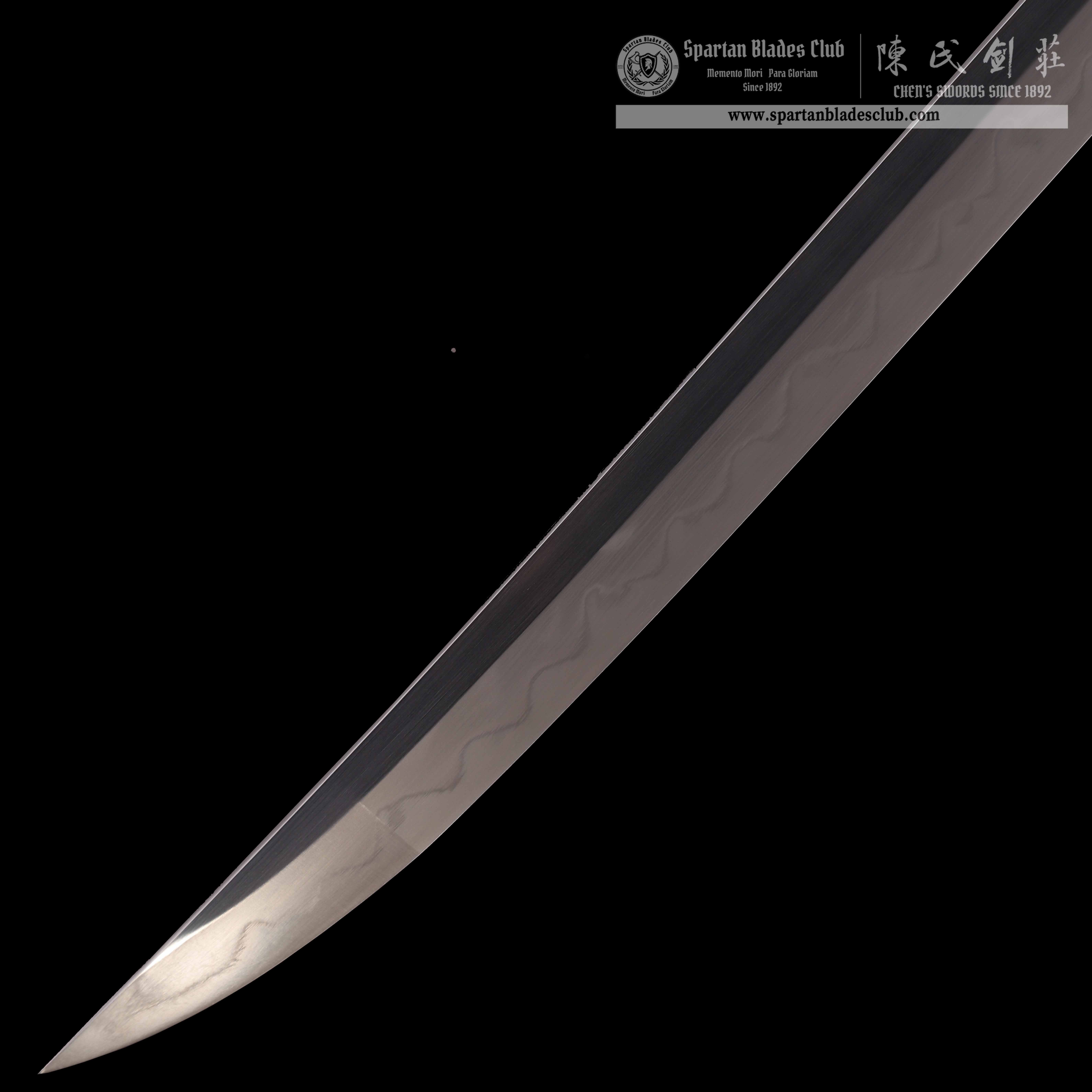 CA02 | Jet - Black | Katana | SHOBU-ZUKURI 菖蒲造り| T10 Steel | Clay-tempered | Real Hamon | Black&golden | Battle-Ready | Full-tang | Spartan Blades Club | CHEN'S SWORDS 1892 - Spartan Blades Club - 陳氏劍莊1892