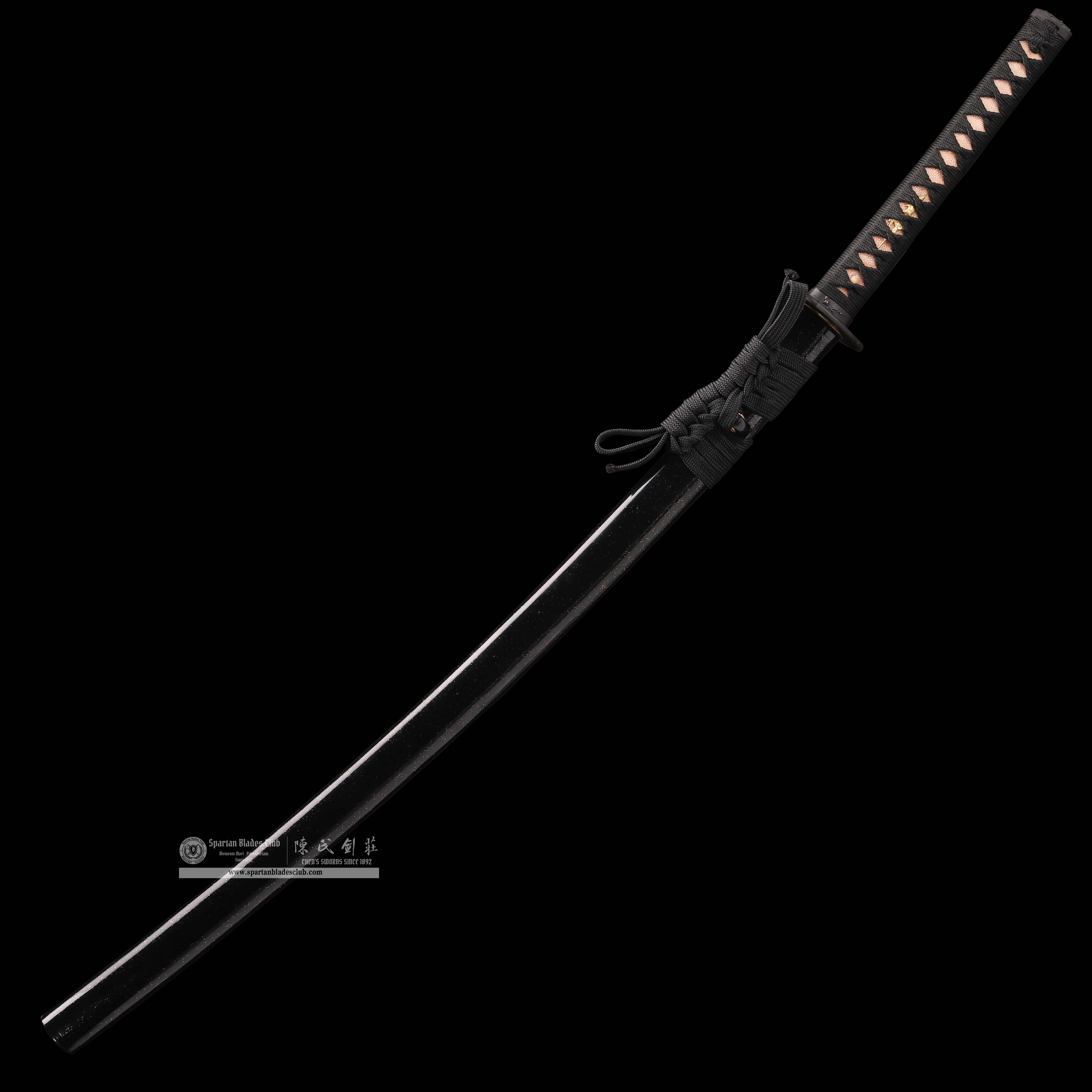 CA01 | DarkPlum Edge | Katana | SHOBU-ZUKURI 菖蒲造り| Master Self-refined steel Tamahagane-like steel | Clay-tempered | Hadori-polishing |Real Hamon | plum blossom | Black | Battle-Ready | Full-tang | Spartan Blades Club | CHEN'S SWORDS 1892 - Spartan Blades Club - 陳氏劍莊1892