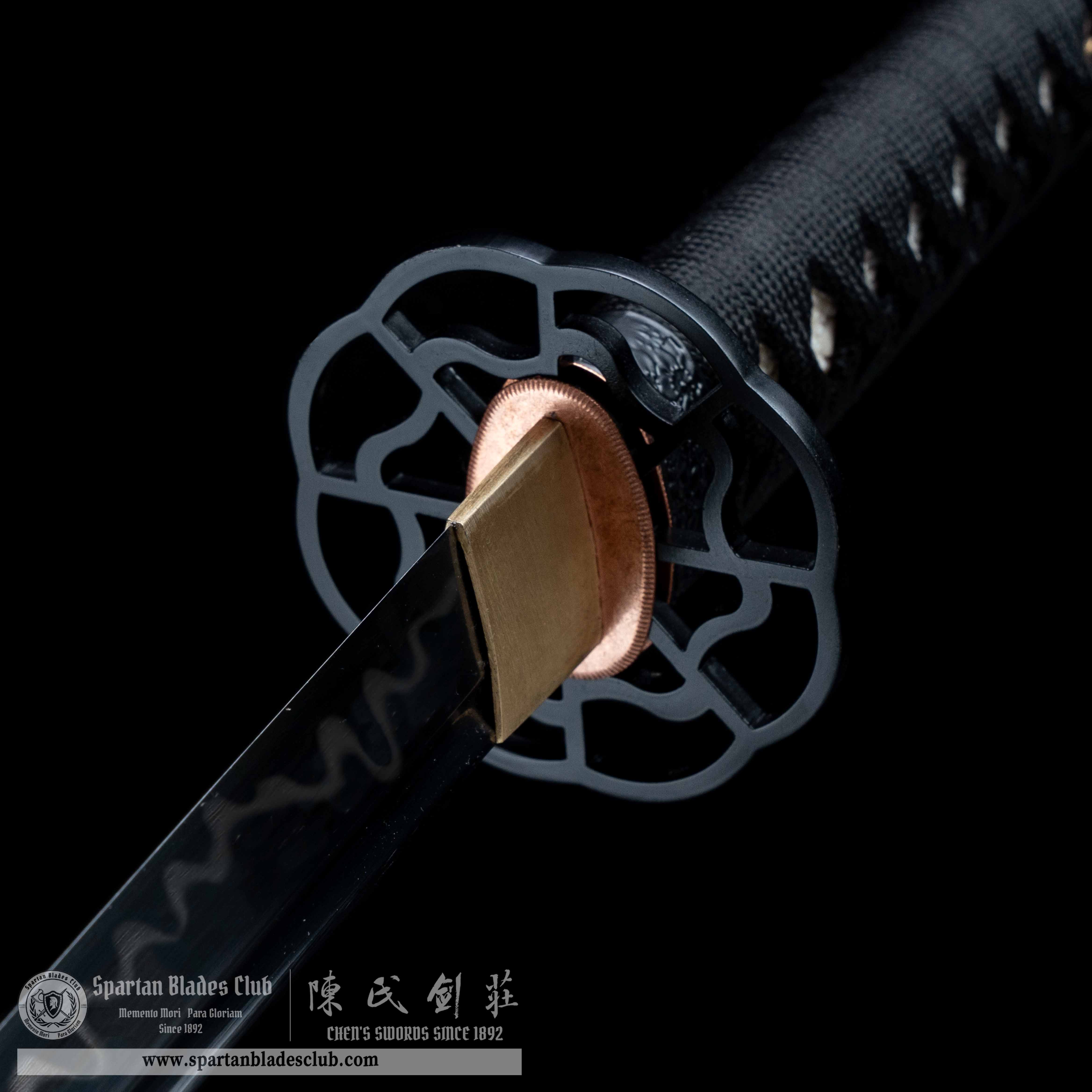 HY87 | Last Samurai | Katana |T10 steel | Clay-tempered | Real Hamon | Black | Battle-Ready|Full-tang|Spartan Blades Club | CHEN'S SWORDS 1892 - Spartan Blades Club - 陳氏劍莊1892