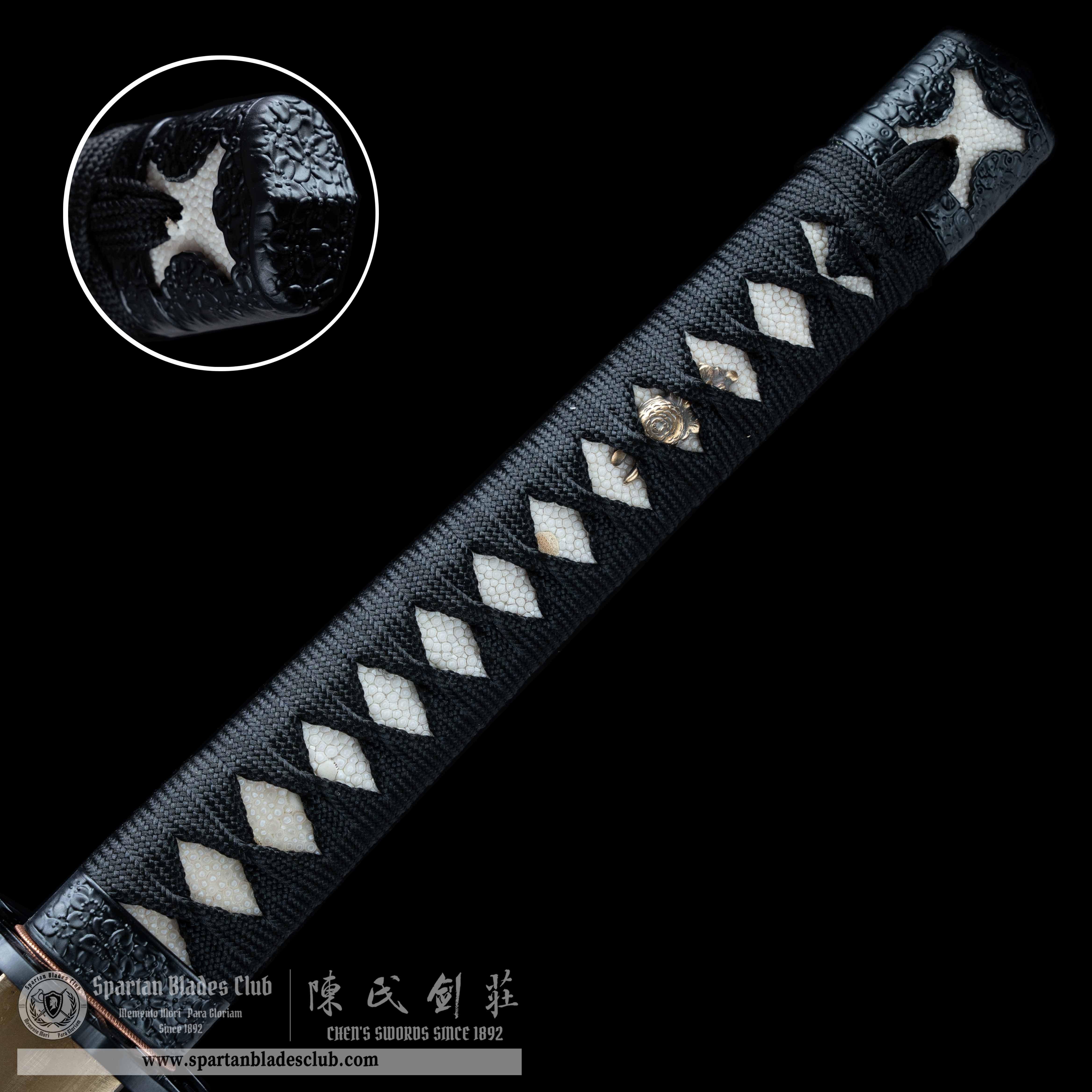 HY87 | Last Samurai | Katana |T10 steel | Clay-tempered | Real Hamon | Black | Battle-Ready|Full-tang|Spartan Blades Club | CHEN'S SWORDS 1892 - Spartan Blades Club - 陳氏劍莊1892