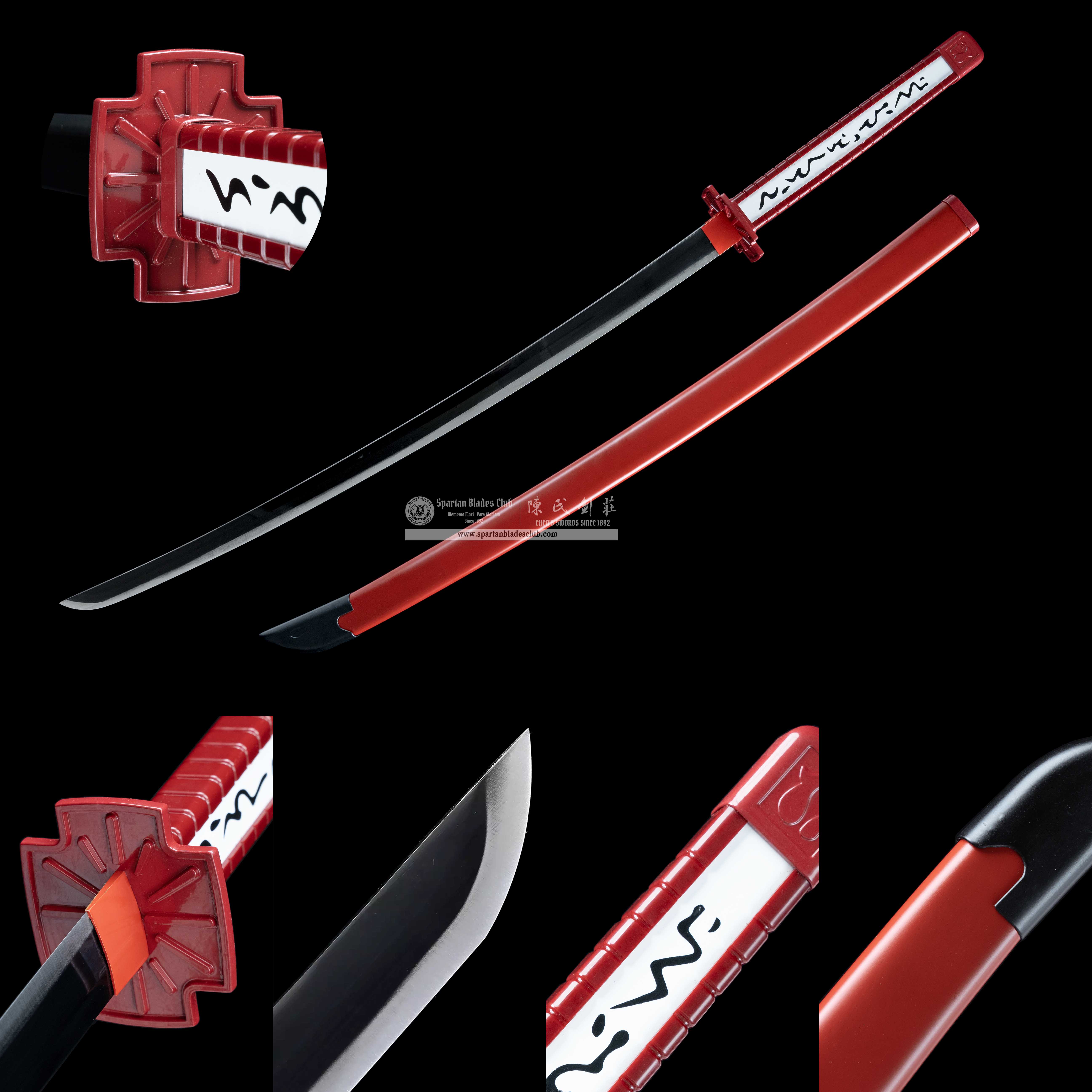 HY88 | アカメが斬る! | Murasame | Katana | 1045 Carbon steel | Red&Black | Aku |  Battle-Ready  | Full-tang | Spartan Blades Club | CHEN'S SWORDS 1892 - Spartan Blades Club
