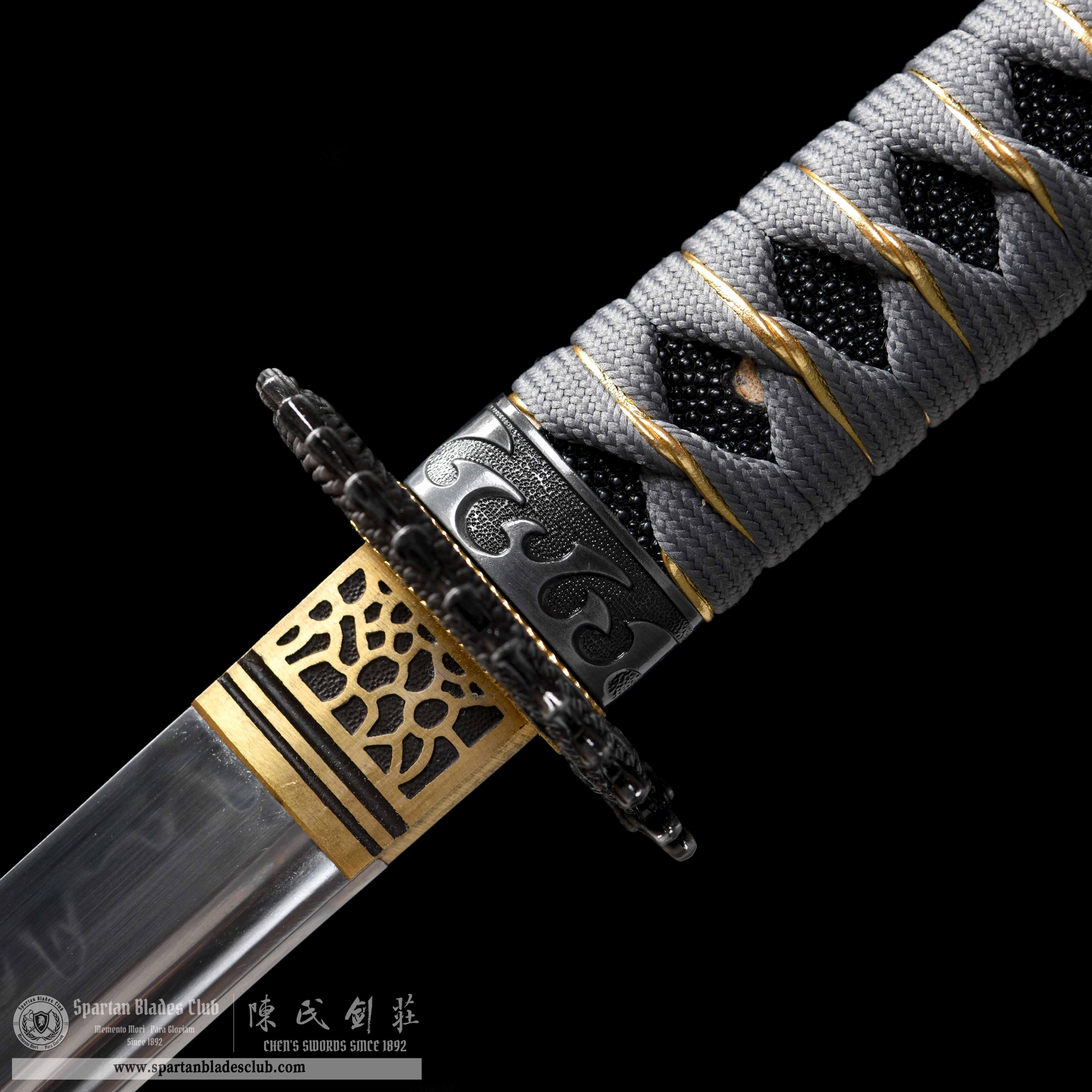 HY95 | Longyu Blade | Katana | T10 steel | clay-tempered | real hamon | 15-step hand-polishing process | Loong (Chinese Dragon) | Blue | Battle-Ready | Full-tang | Spartan Blades Club | CHEN'S SWORDS 1892 - Spartan Blades Club - 陳氏劍莊1892