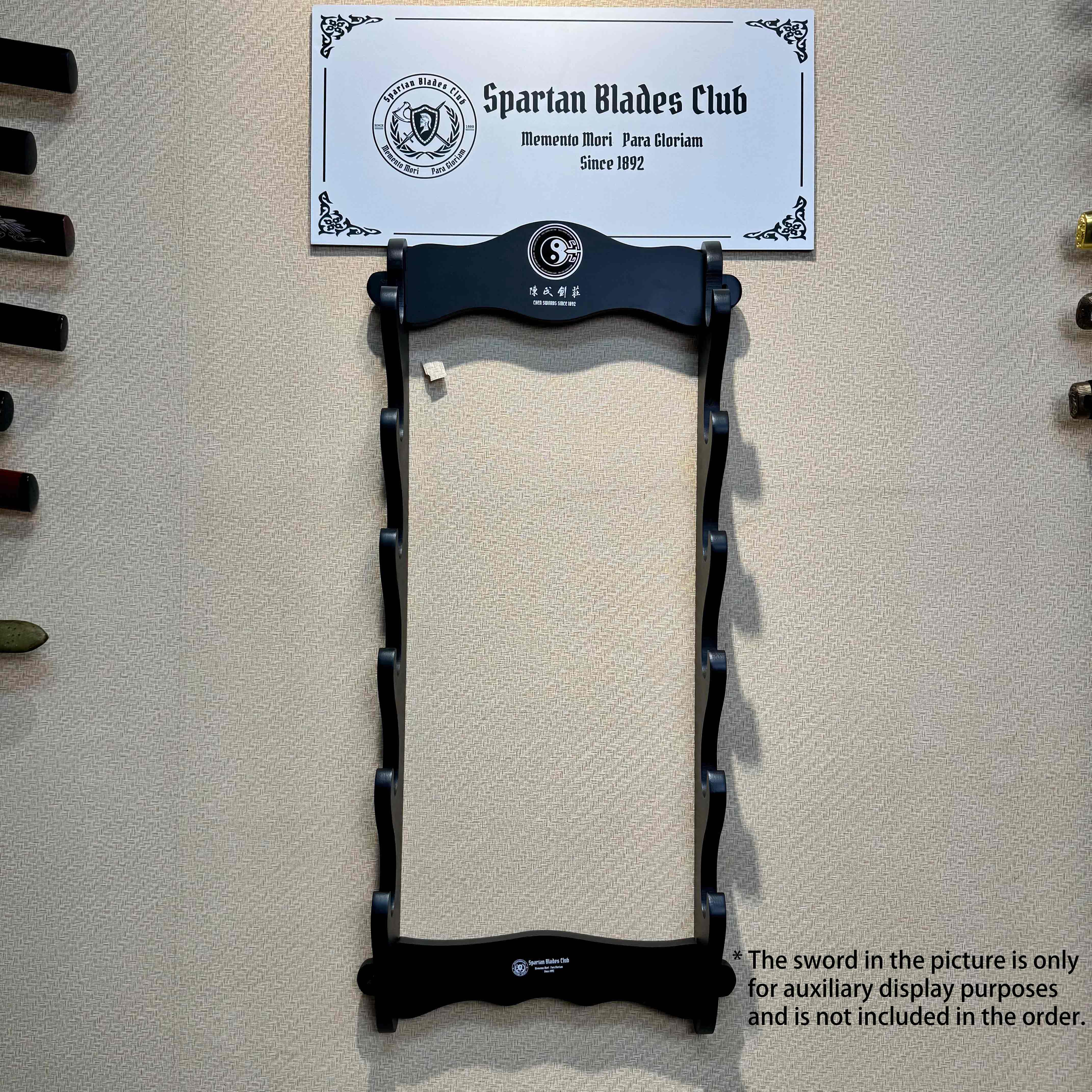 Sleek Wall-Mounted Sword Display Racks | 1/2/3/6 tiers | Elegant Black Wooden | Stand Mount Rack Holder - Spartan Blades Club - 陳氏劍莊1892