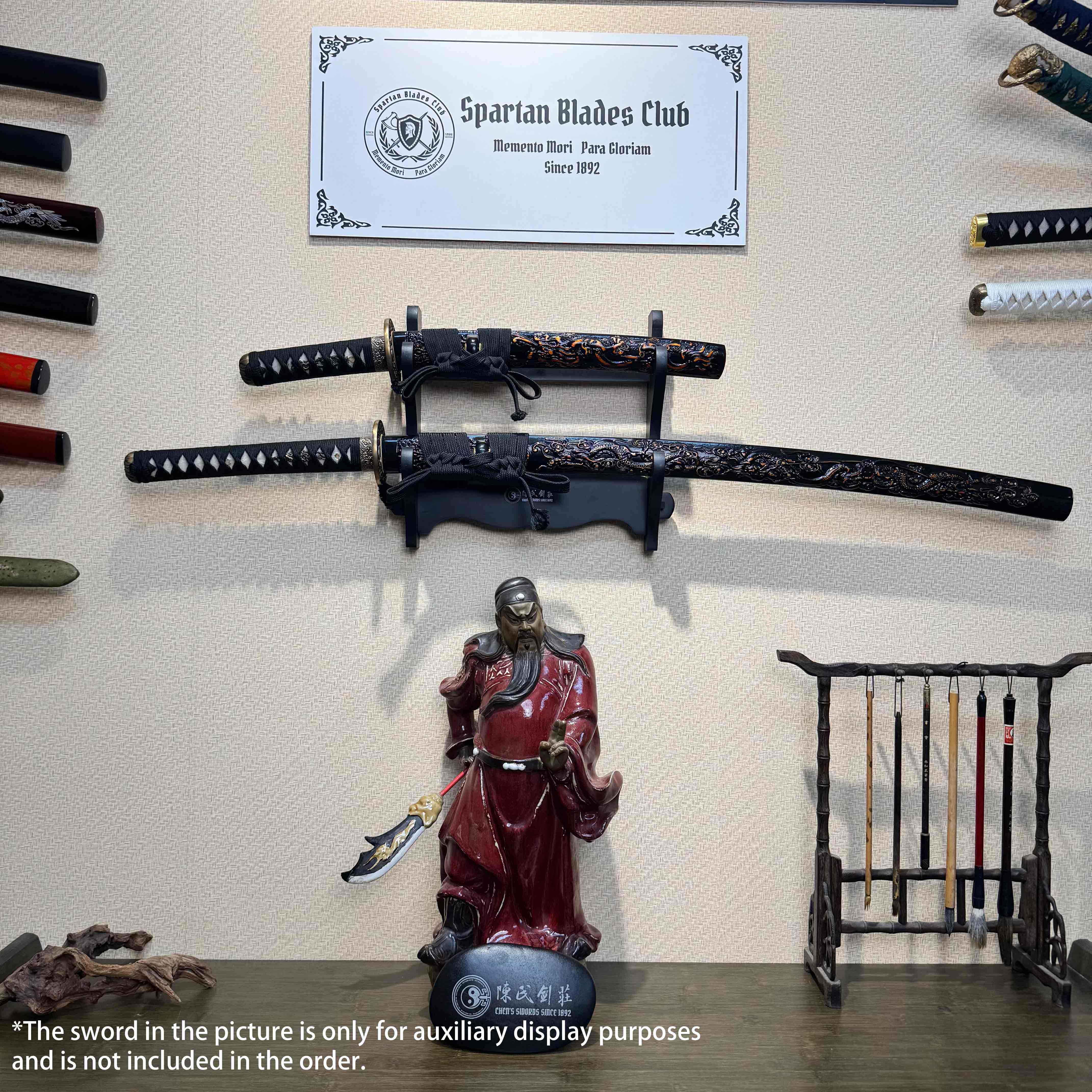 Sleek Wall-Mounted Sword Display Racks | 1/2/3/6 tiers | Elegant Black Wooden | Stand Mount Rack Holder - Spartan Blades Club - 陳氏劍莊1892