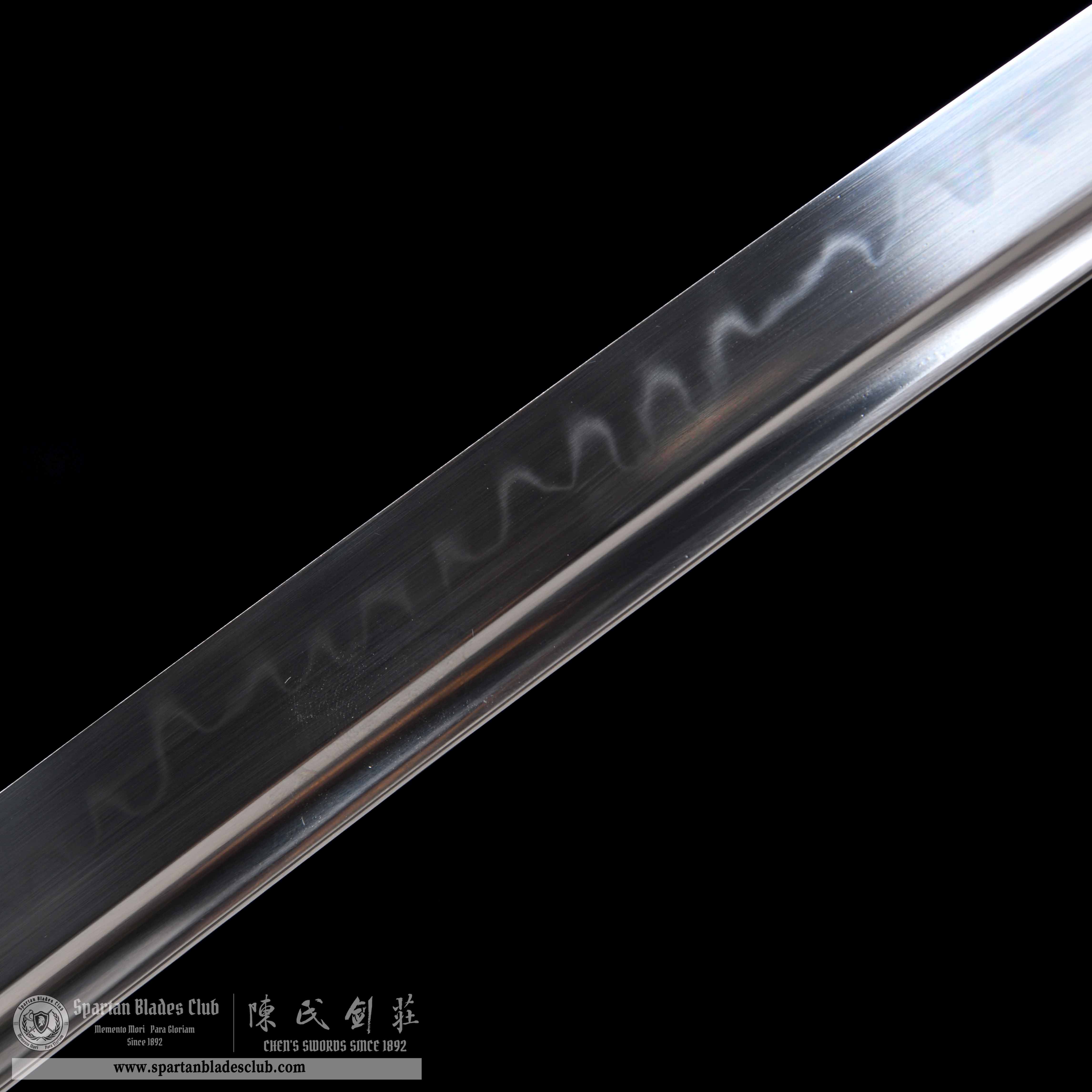 HY95 | Longyu Blade | Katana | T10 steel | clay-tempered | real hamon | 15-step hand-polishing process | Loong (Chinese Dragon) | Blue | Battle-Ready | Full-tang | Spartan Blades Club | CHEN'S SWORDS 1892 - Spartan Blades Club - 陳氏劍莊1892