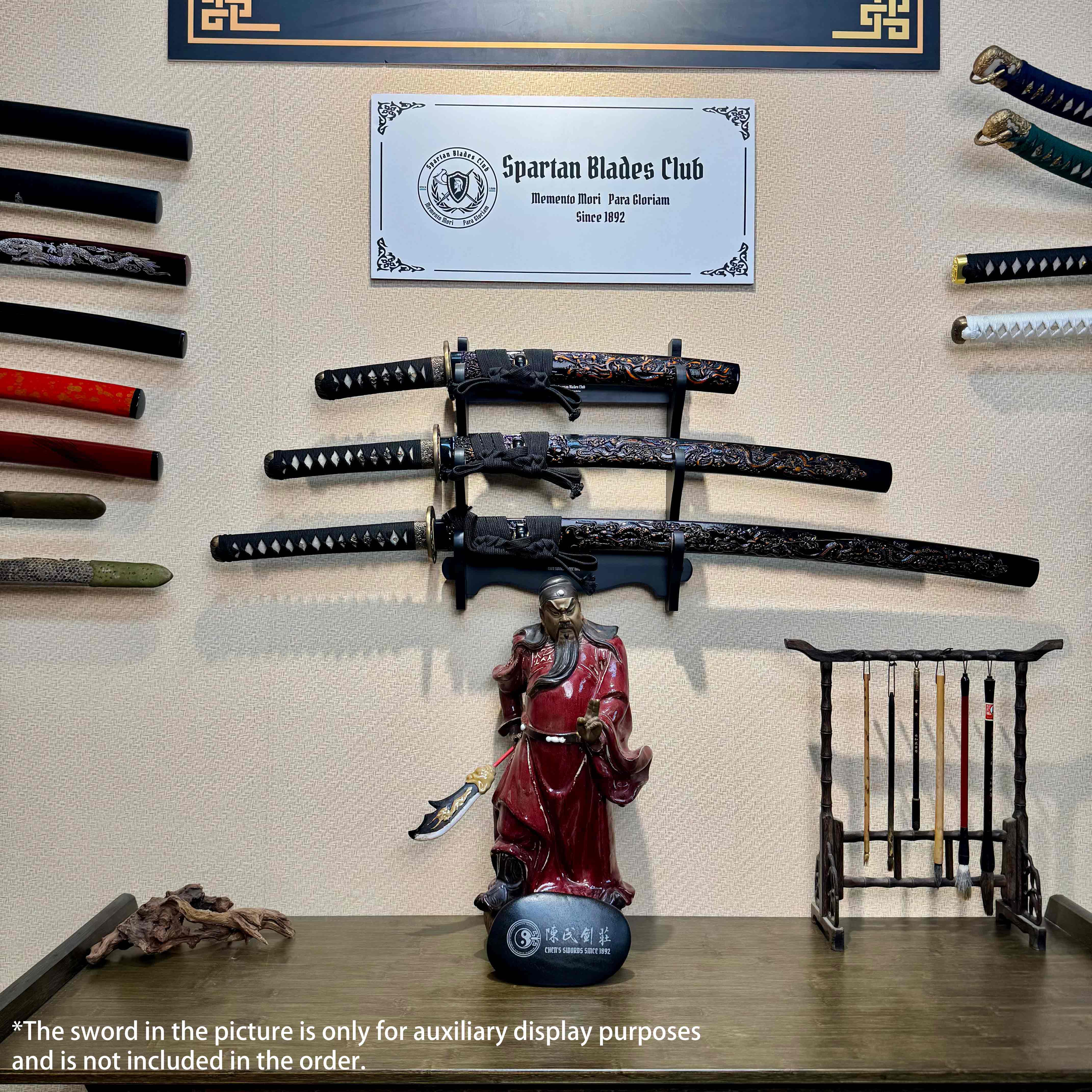 Sleek Wall-Mounted Sword Display Racks | 1/2/3/6 tiers | Elegant Black Wooden | Stand Mount Rack Holder - Spartan Blades Club - 陳氏劍莊1892