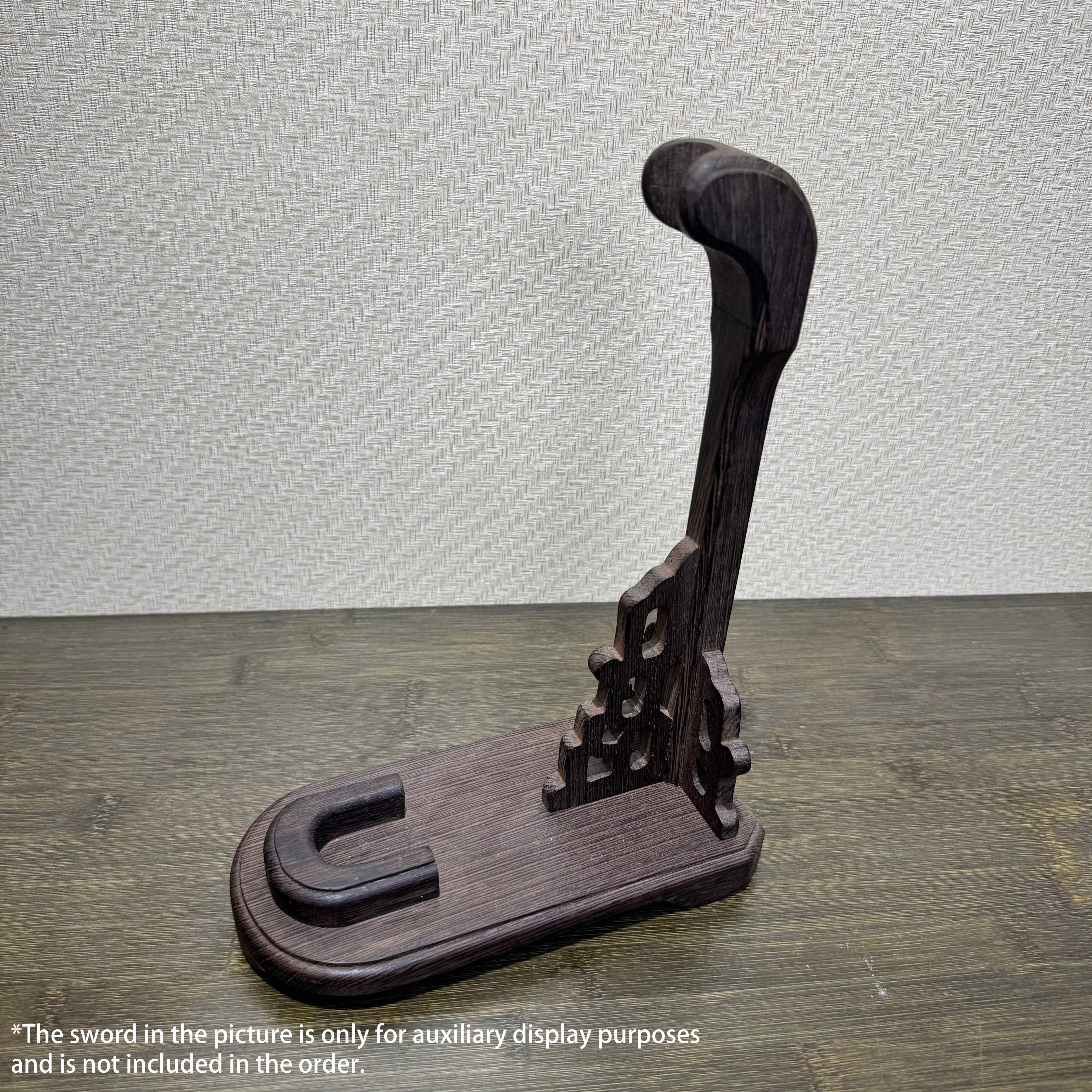 Vertical Sword Stand/Holder/Rack | Graceful Swan-Neck Sword Stand | Solid Wood/Rosewood - Spartan Blades Club - 陳氏劍莊1892