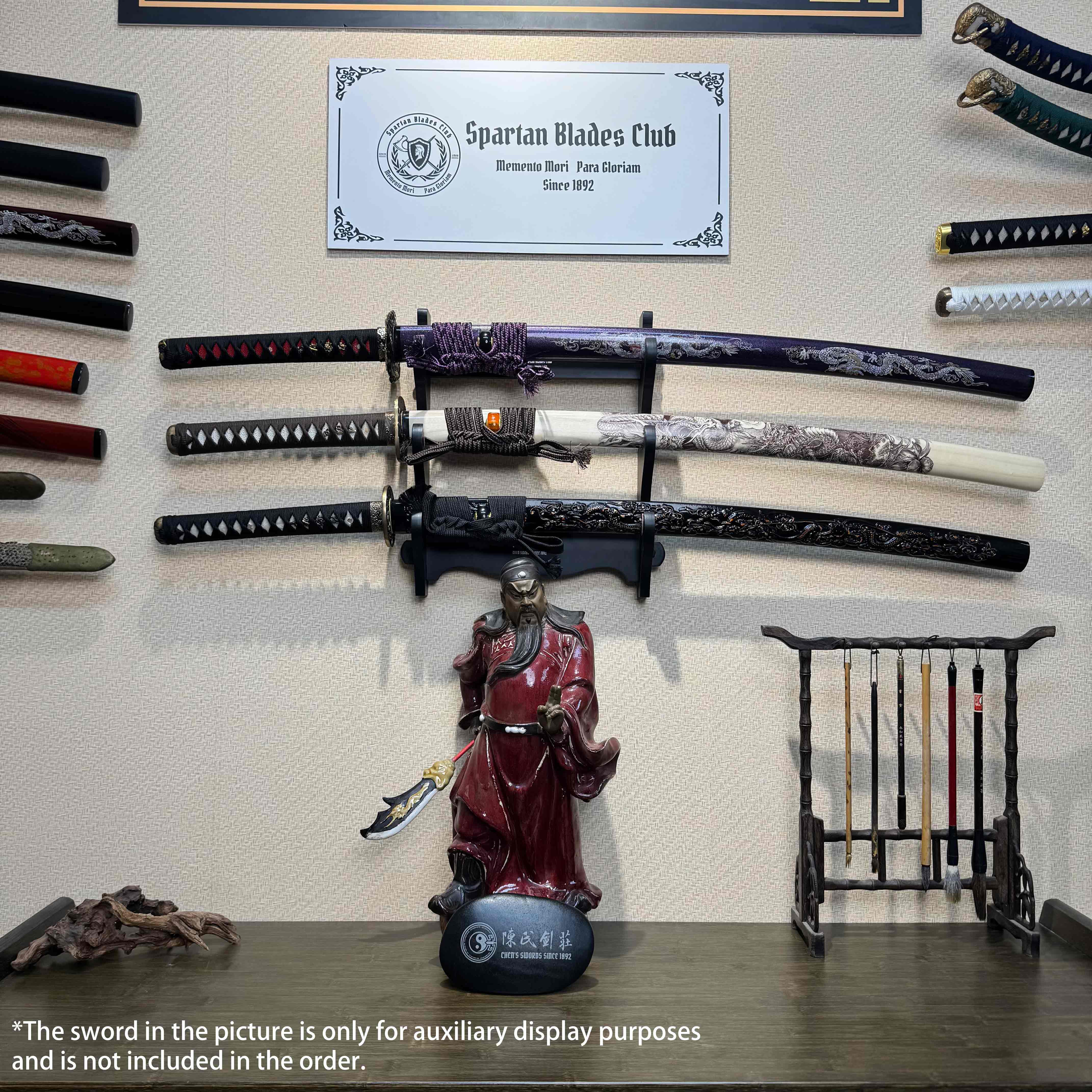 Sleek Wall-Mounted Sword Display Racks | 1/2/3/6 tiers | Elegant Black Wooden | Stand Mount Rack Holder - Spartan Blades Club - 陳氏劍莊1892