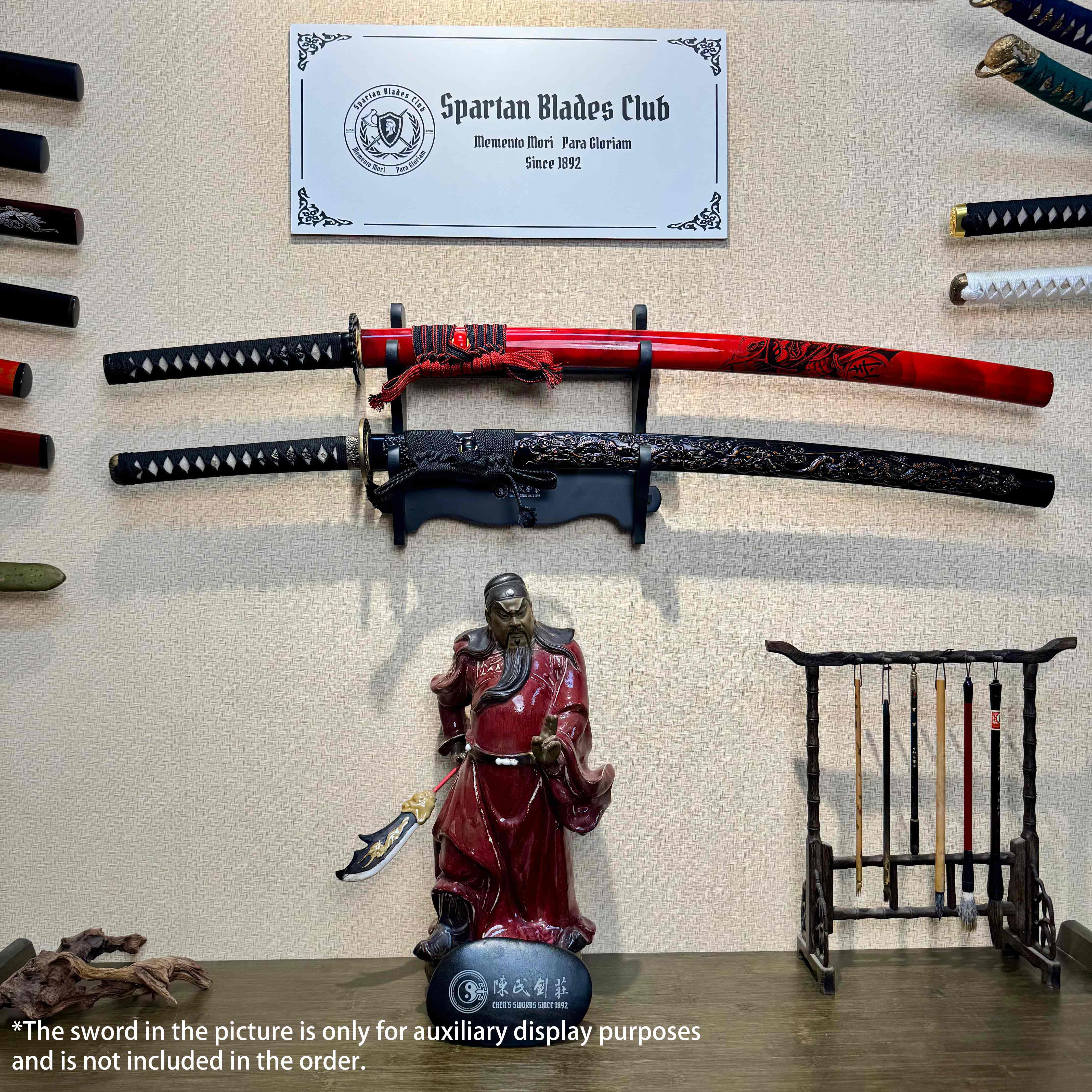 Sleek Wall-Mounted Sword Display Racks | 1/2/3/6 tiers | Elegant Black Wooden | Stand Mount Rack Holder - Spartan Blades Club - 陳氏劍莊1892