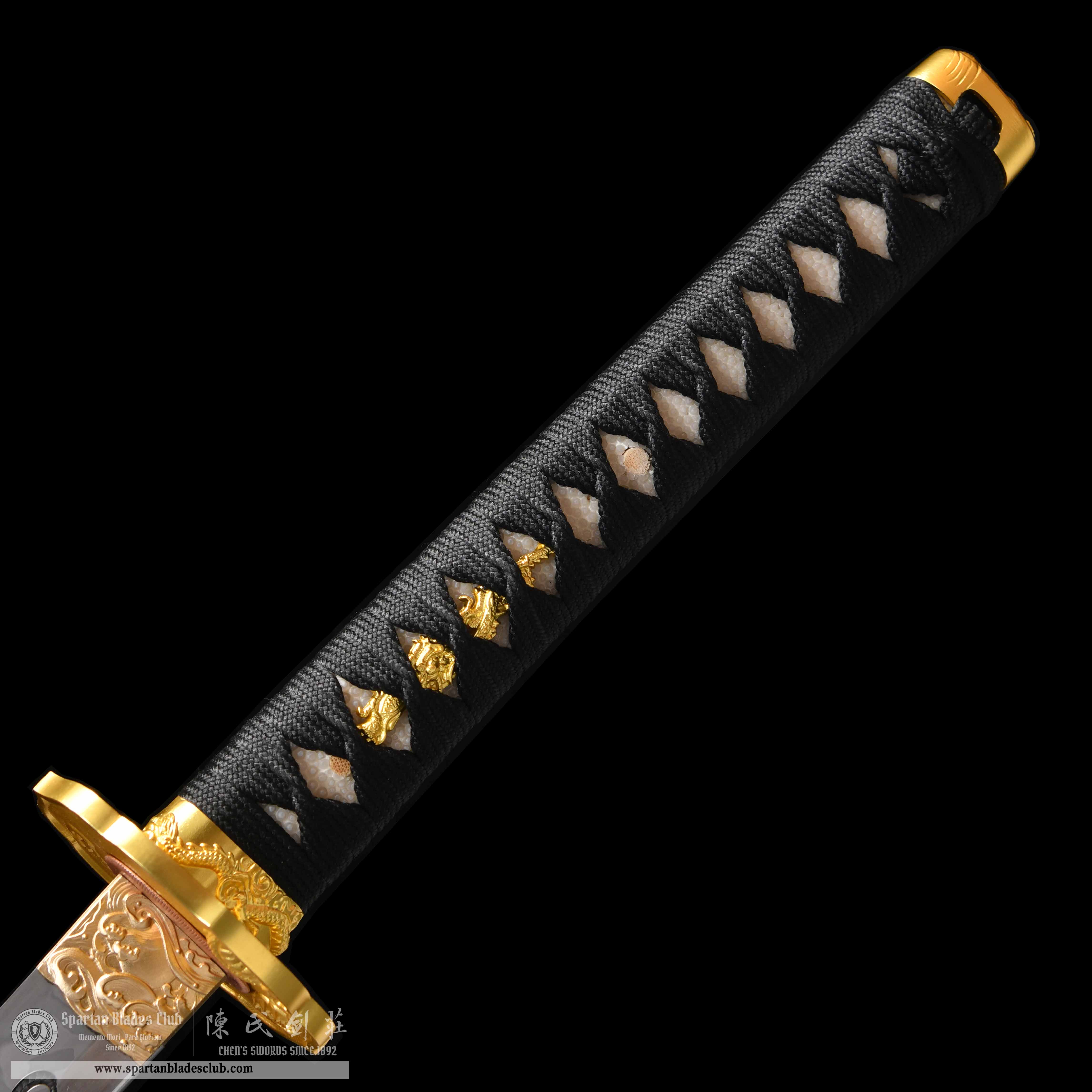 HY94 | Fenghuangs' Blade | Katana | T10 steel | clay-tempered | real hamon | Hadori polishing | phoenix | Black | Battle-Ready | Full-tang | Spartan Blades Club | CHEN'S SWORDS 1892 - Spartan Blades Club