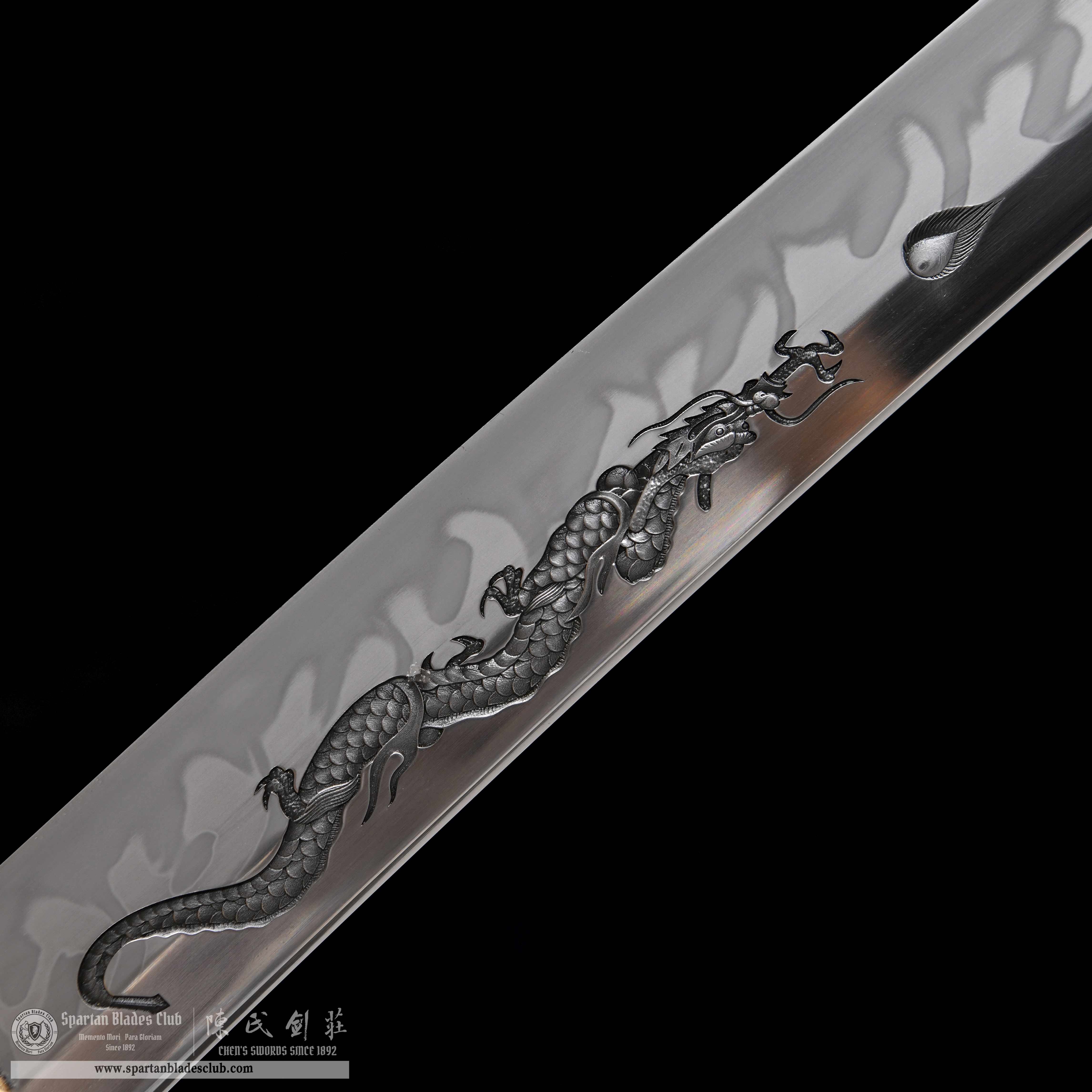 HY94 | Fenghuangs' Blade | Katana | T10 steel | clay-tempered | real hamon | Hadori polishing | phoenix | Black | Battle-Ready | Full-tang | Spartan Blades Club | CHEN'S SWORDS 1892 - Spartan Blades Club