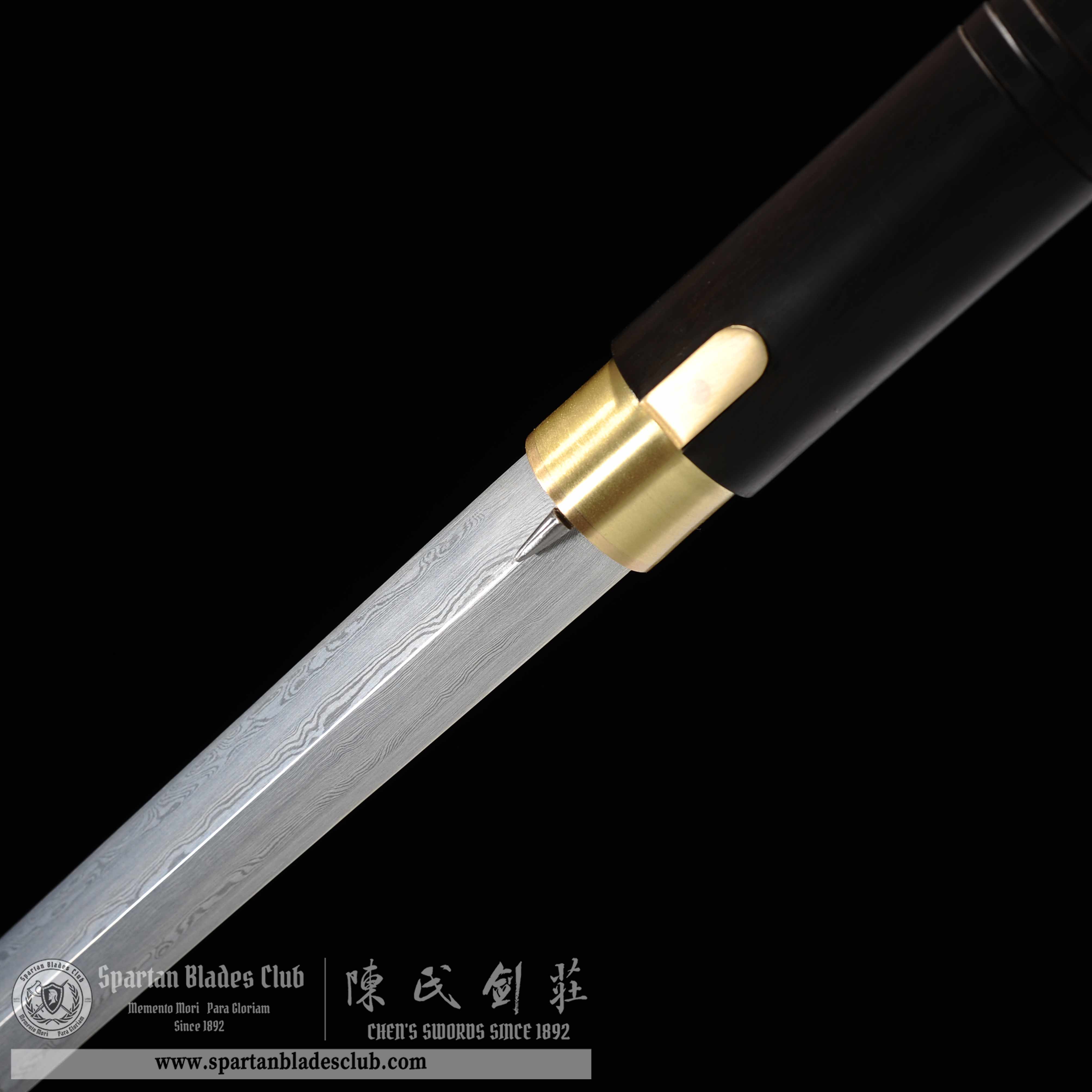 HY100| Ebon Cane Sword | Katana | Damascus steel | loong(Chinese dragon) | Black&golden | Battle-Ready | Full-tang | Spartan Blades Club | CHEN'S SWORDS 1892 - Spartan Blades Club - 陳氏劍莊1892