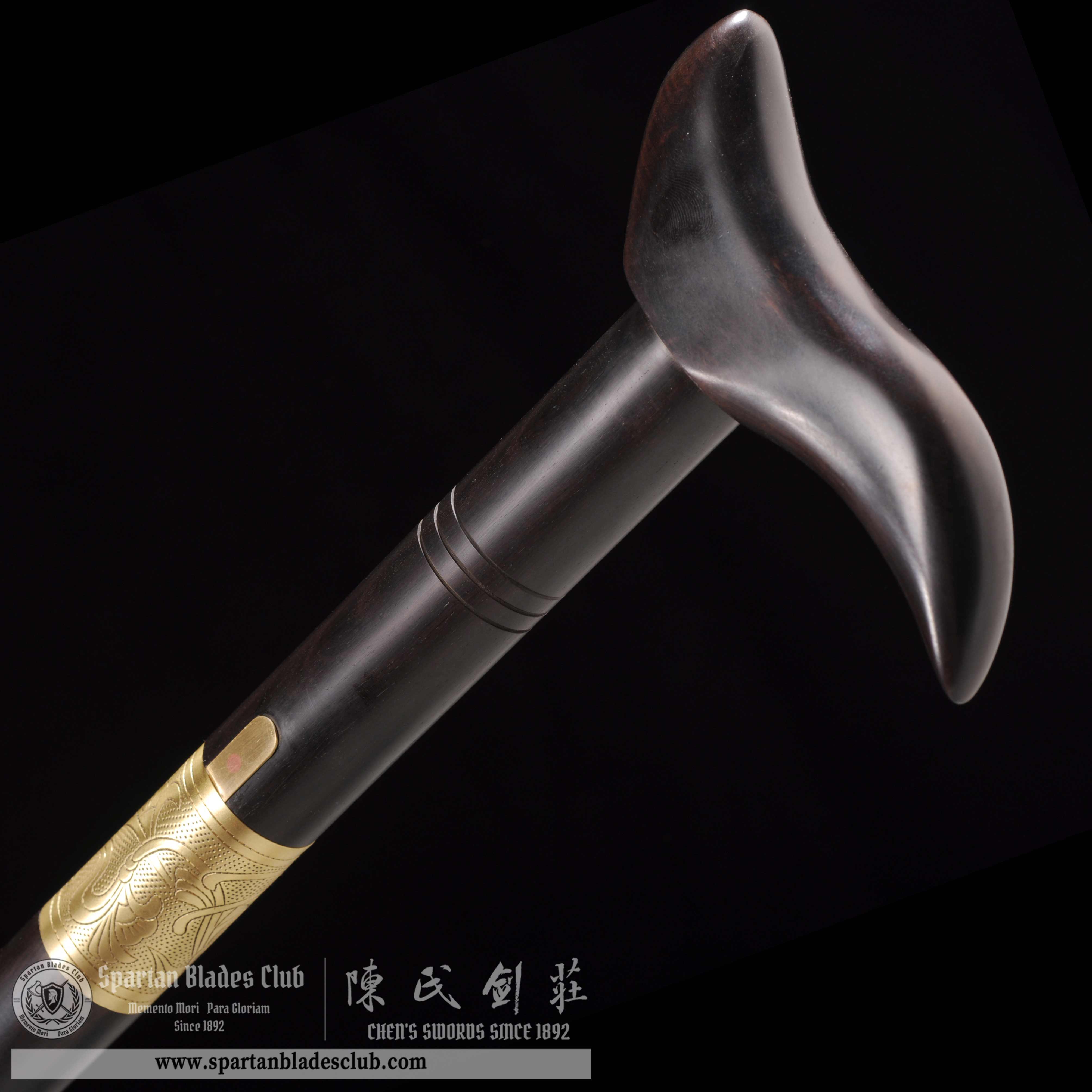 HY100| Ebon Cane Sword | Katana | Damascus steel | loong(Chinese dragon) | Black&golden | Battle-Ready | Full-tang | Spartan Blades Club | CHEN'S SWORDS 1892 - Spartan Blades Club - 陳氏劍莊1892