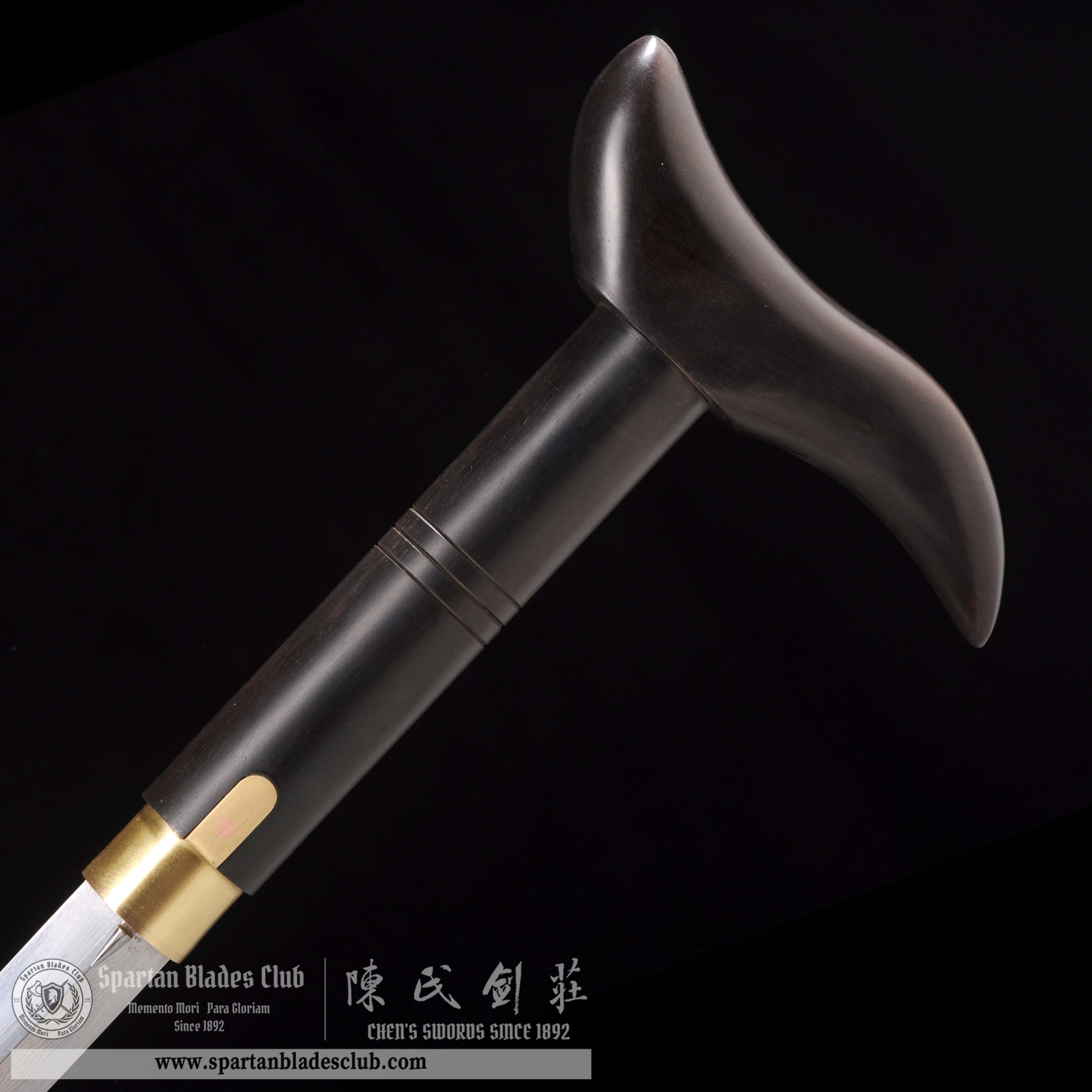 HY100| Ebon Cane Sword | Katana | Damascus steel | loong(Chinese dragon) | Black&golden | Battle-Ready | Full-tang | Spartan Blades Club | CHEN'S SWORDS 1892 - Spartan Blades Club - 陳氏劍莊1892