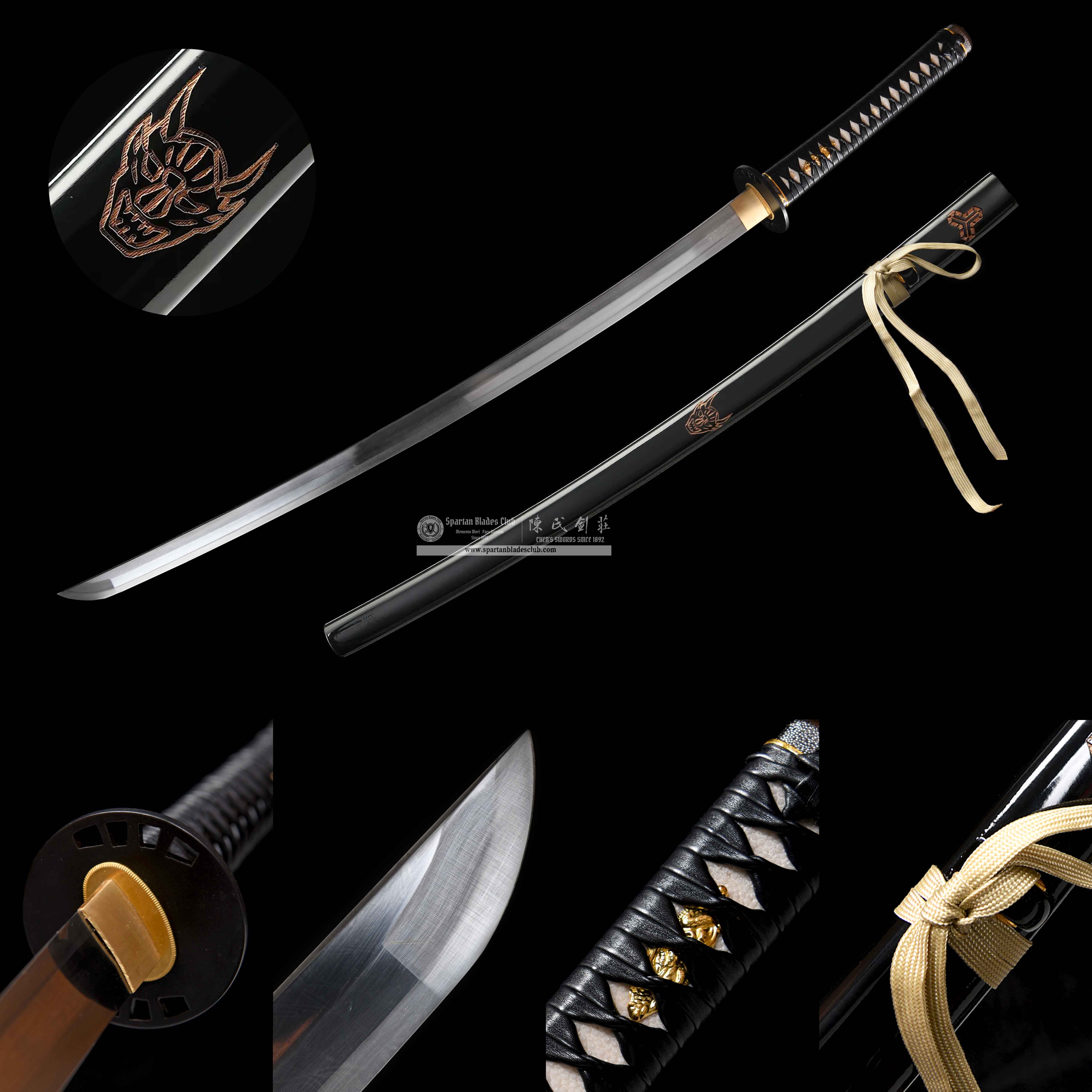HY101 | Kill Bill | Katana | High manganese steel| Black | Battle-Ready | Full-tang | Spartan Blades Club | CHEN'S SWORDS 1892 - Spartan Blades Club - 陳氏劍莊1892