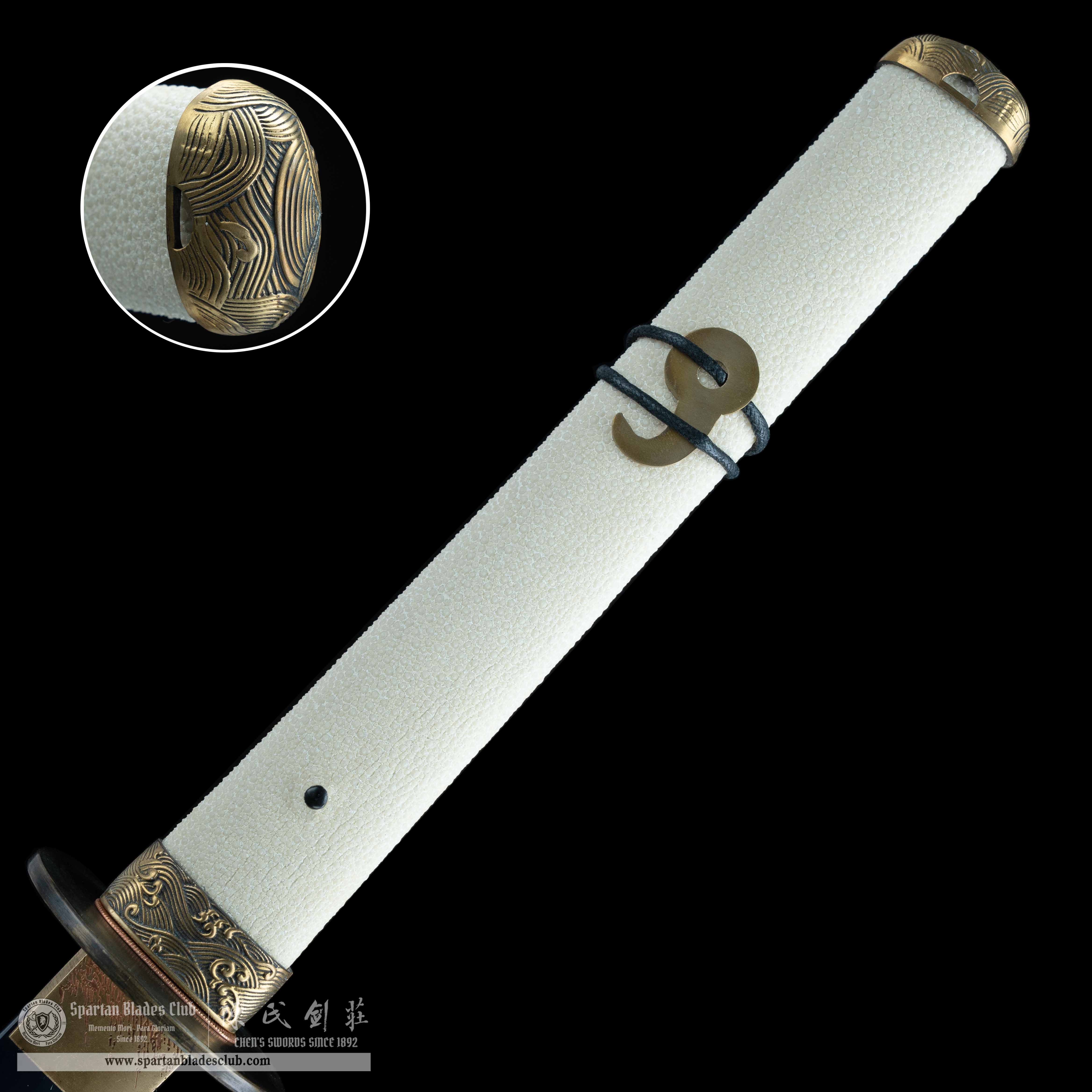 HY102 | BLUE EYE SAMURA | Katana | 65Mn steel(Spring steel) | brown | Battle-Ready | Full-tang | Spartan Blades Club | CHEN'S SWORDS 1892 - Spartan Blades Club - 陳氏劍莊1892