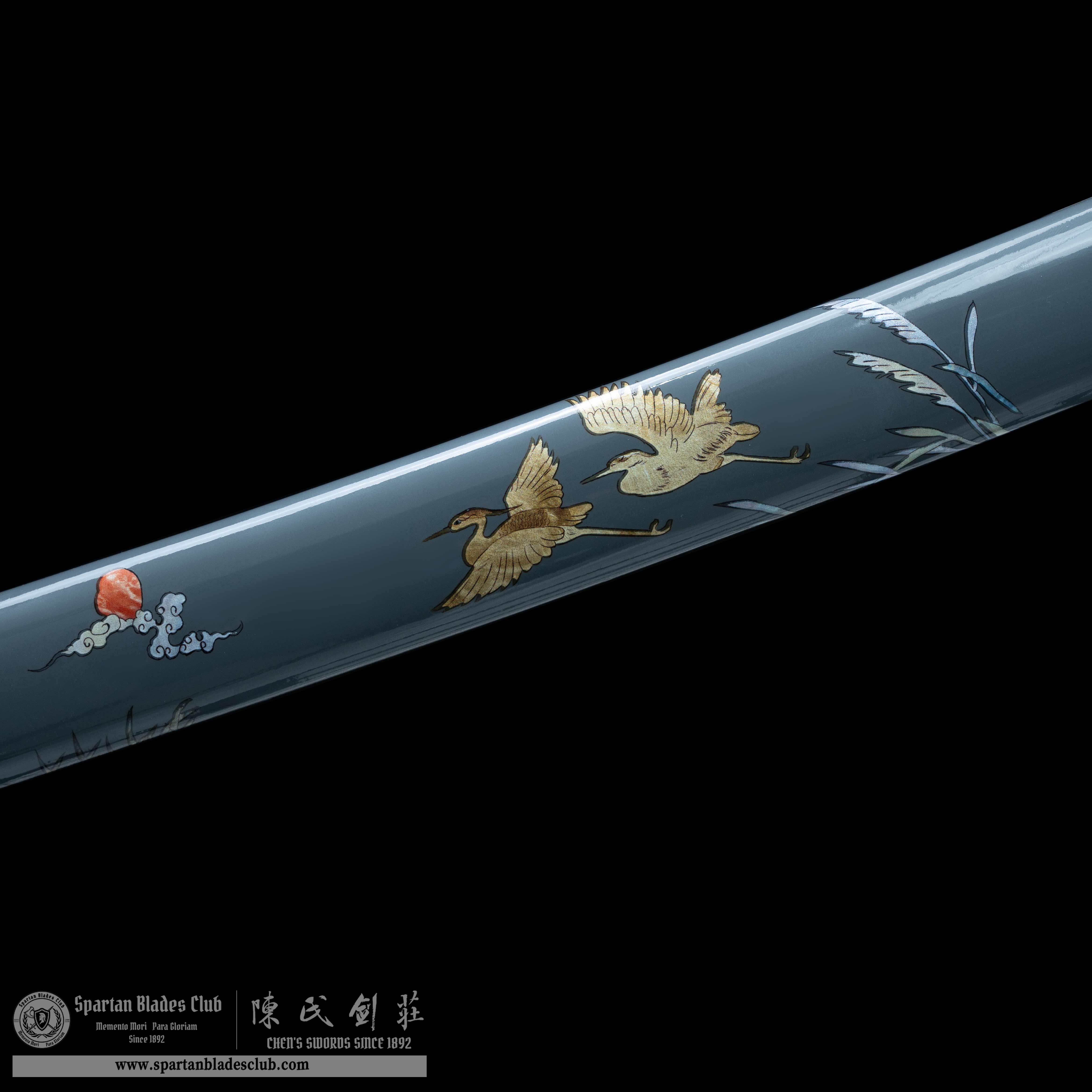 HY97 | Sōkaku Samurai | Katana | High manganese steel | hand-forged | crane | Blue&Grey | Battle-Ready | Full-tang | Spartan Blades Club | CHEN'S SWORDS 1892 - Spartan Blades Club - 陳氏劍莊1892