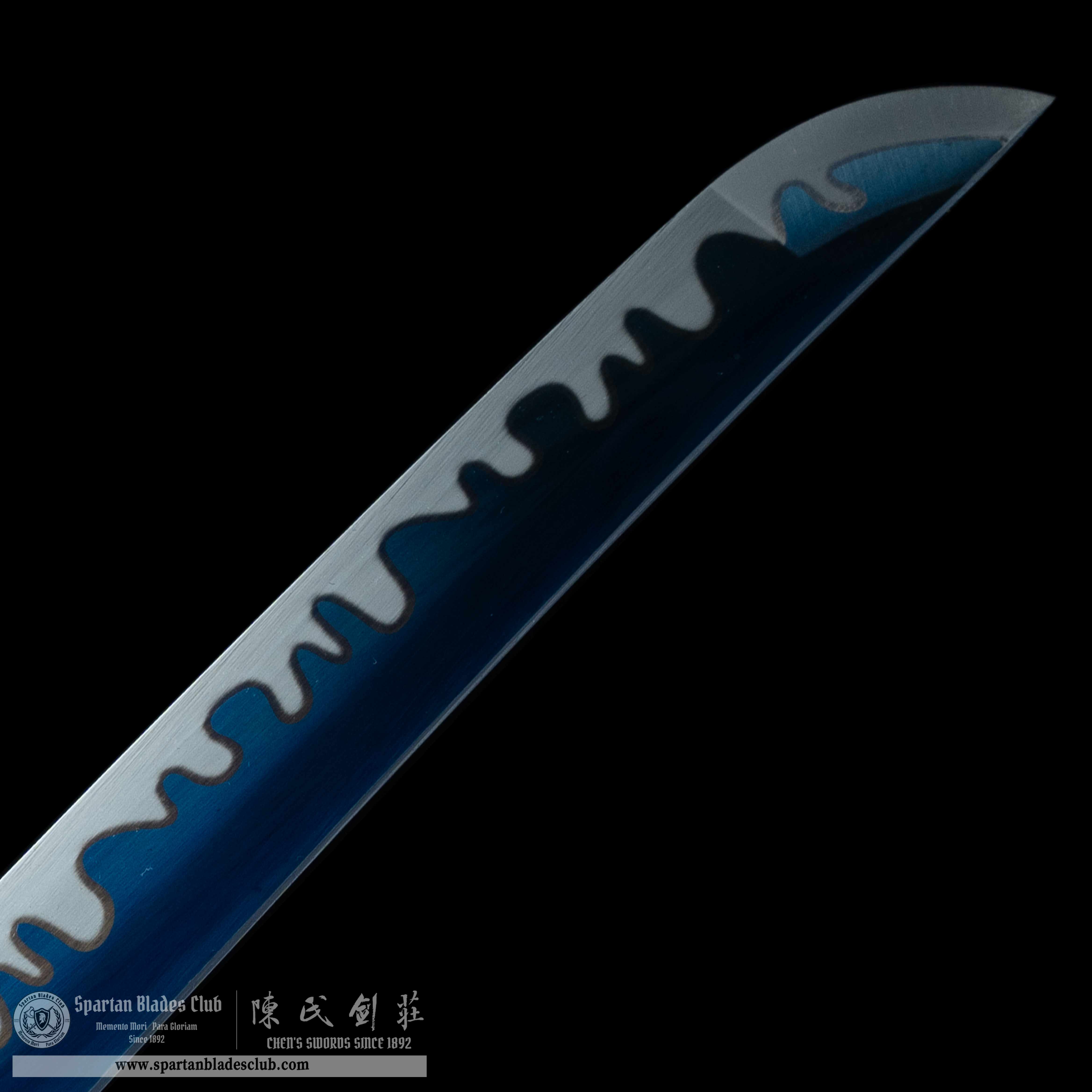 HY97 | Sōkaku Samurai | Katana | High manganese steel | hand-forged | crane | Blue&Grey | Battle-Ready | Full-tang | Spartan Blades Club | CHEN'S SWORDS 1892 - Spartan Blades Club - 陳氏劍莊1892