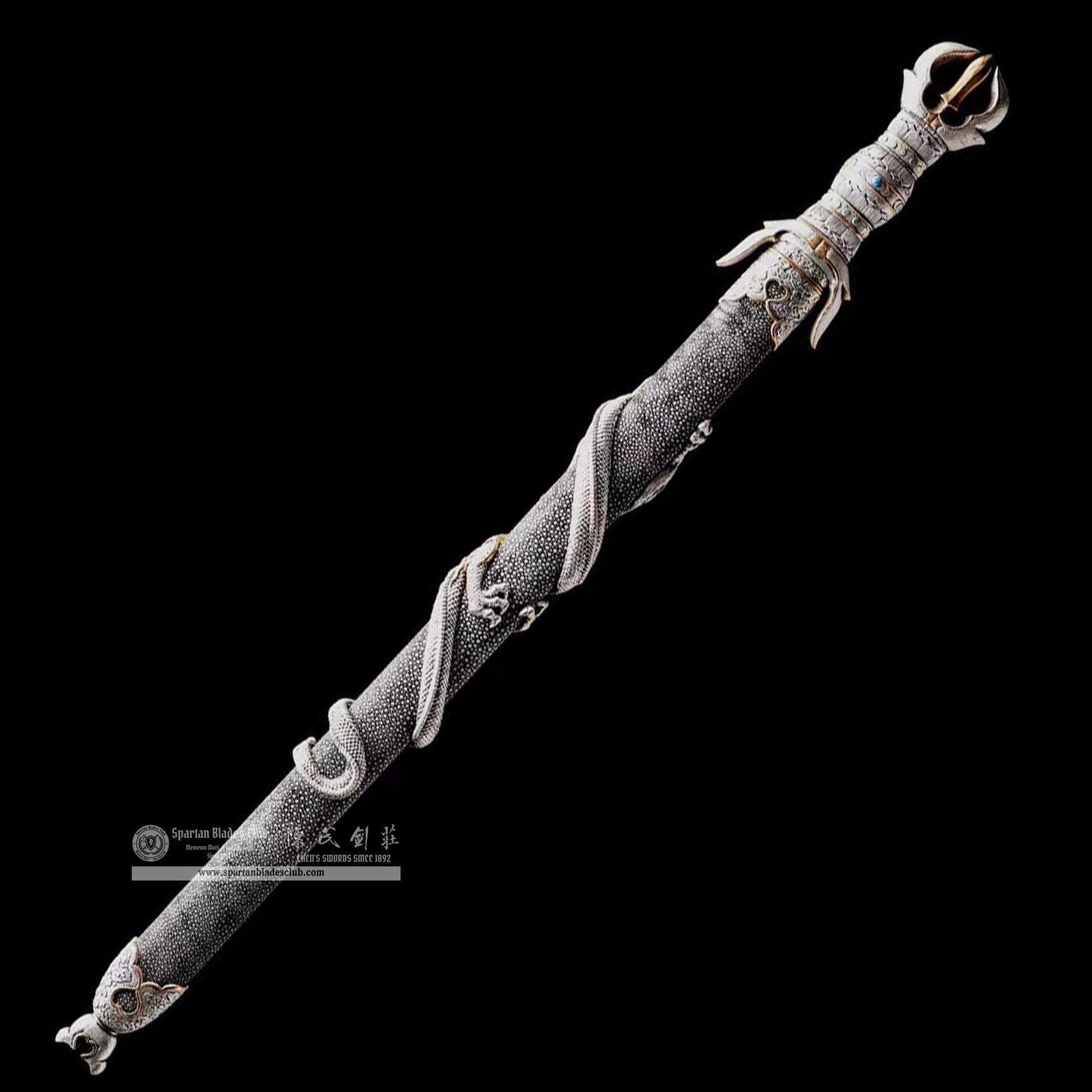 DE02 | ZunLoong YaoHua Sword | Jian | Wootz steel | clay-tempered | Real Hamon | Silvery | Loong(Chinese Dragon) | Battle-Ready | Full-tang | Spartan Blades Club | CHEN'S SWORDS 1892 - Spartan Blades Club - 陳氏劍莊1892