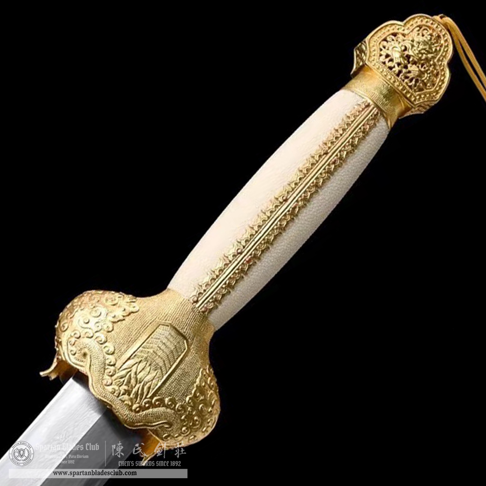 DE01 | Yongle Great Sword | Jian | Damascus steel | clay-tempered | real hamon | Golden | Battle-Ready | Full-tang | Spartan Blades Club | CHEN'S SWORDS 1892 - Spartan Blades Club - 陳氏劍莊1892