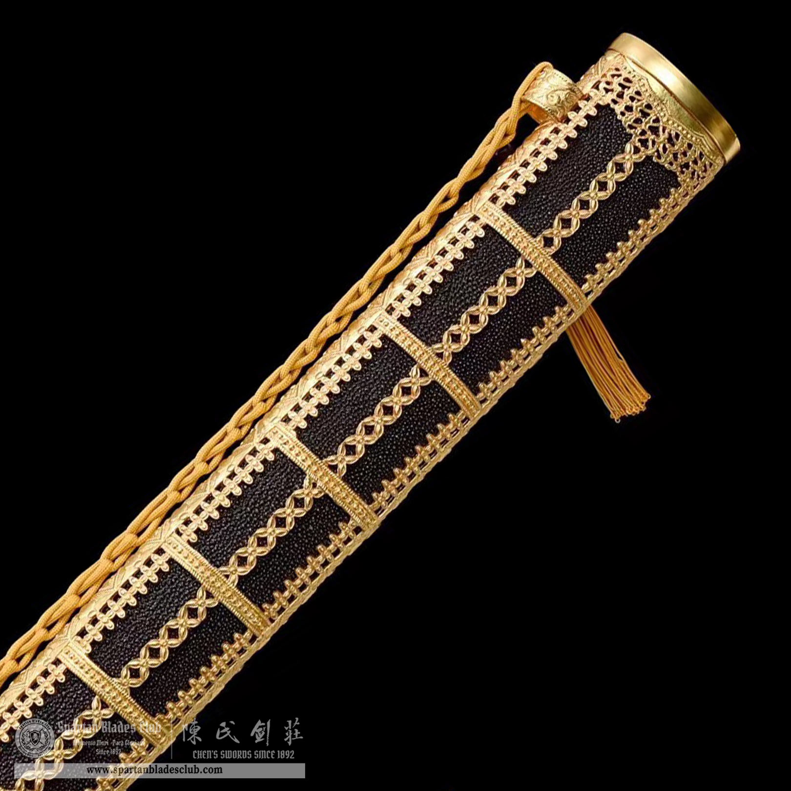 DE01 | Yongle Great Sword | Jian | Damascus steel | clay-tempered | real hamon | Golden | Battle-Ready | Full-tang | Spartan Blades Club | CHEN'S SWORDS 1892 - Spartan Blades Club - 陳氏劍莊1892