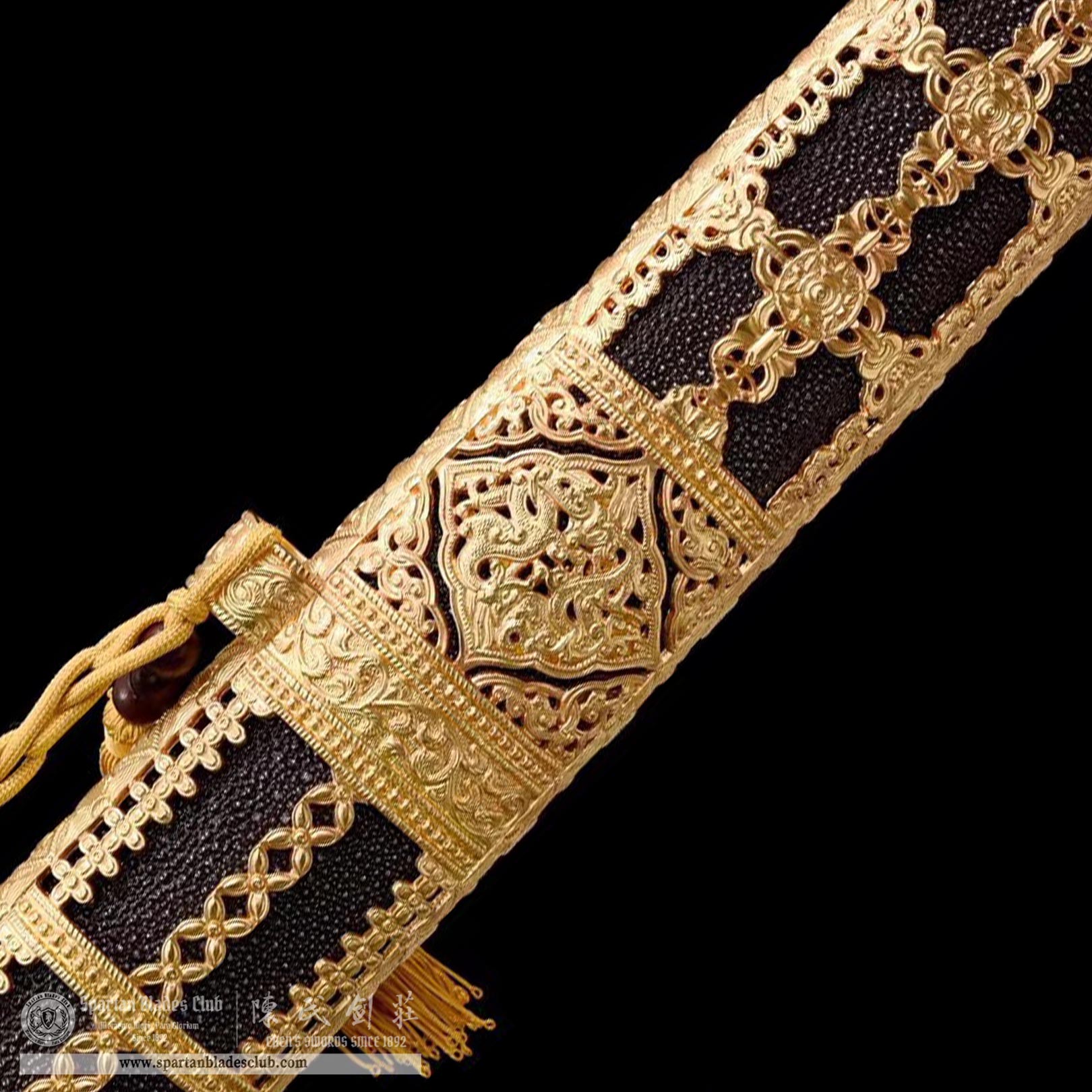 DE01 | Yongle Great Sword | Jian | Damascus steel | clay-tempered | real hamon | Golden | Battle-Ready | Full-tang | Spartan Blades Club | CHEN'S SWORDS 1892 - Spartan Blades Club - 陳氏劍莊1892