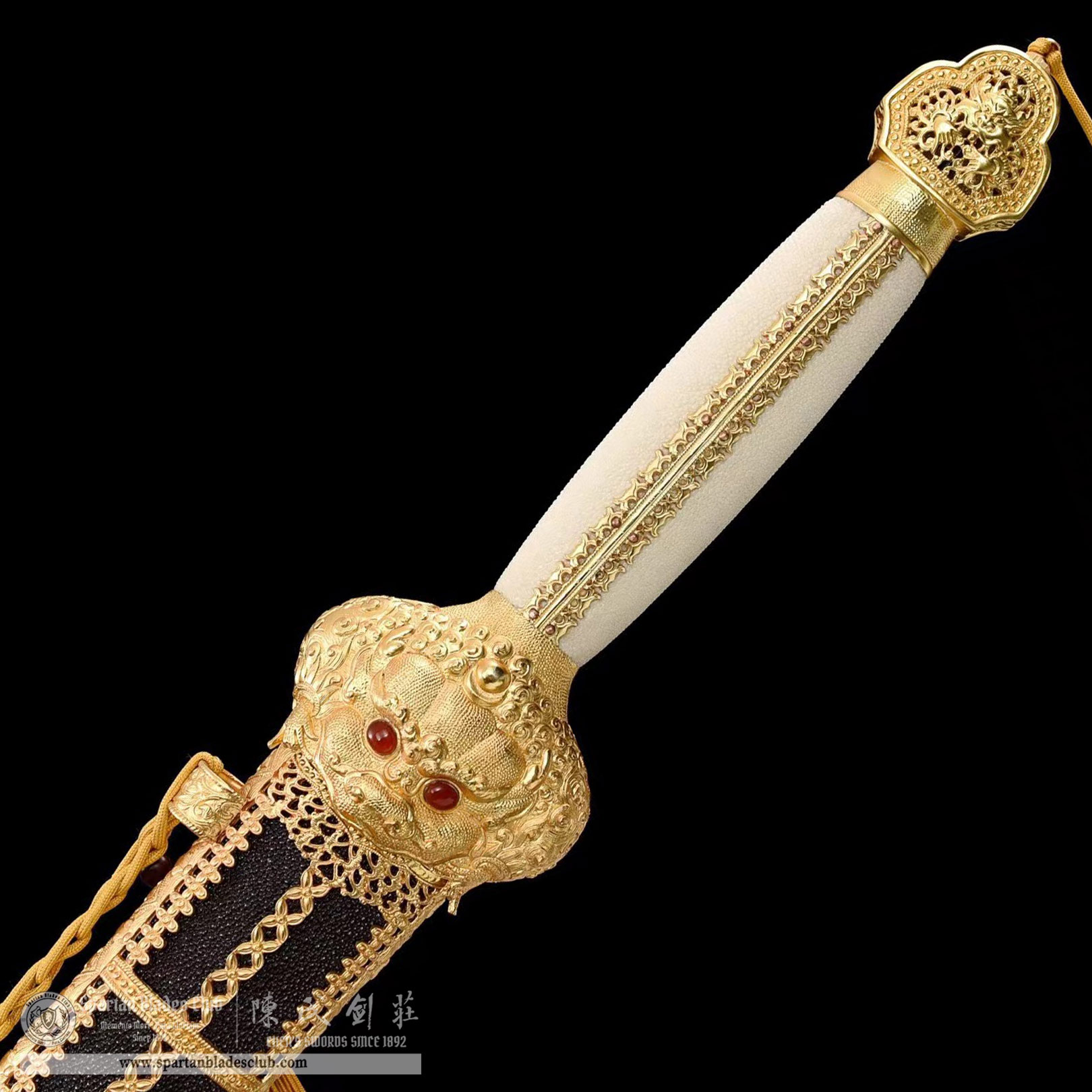 DE01 | Yongle Great Sword | Jian | Damascus steel | clay-tempered | real hamon | Golden | Battle-Ready | Full-tang | Spartan Blades Club | CHEN'S SWORDS 1892 - Spartan Blades Club - 陳氏劍莊1892