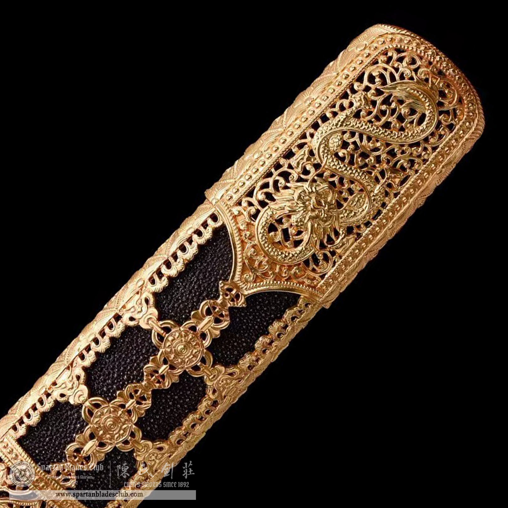 DE01 | Yongle Great Sword | Jian | Damascus steel | clay-tempered | real hamon | Golden | Battle-Ready | Full-tang | Spartan Blades Club | CHEN'S SWORDS 1892 - Spartan Blades Club - 陳氏劍莊1892