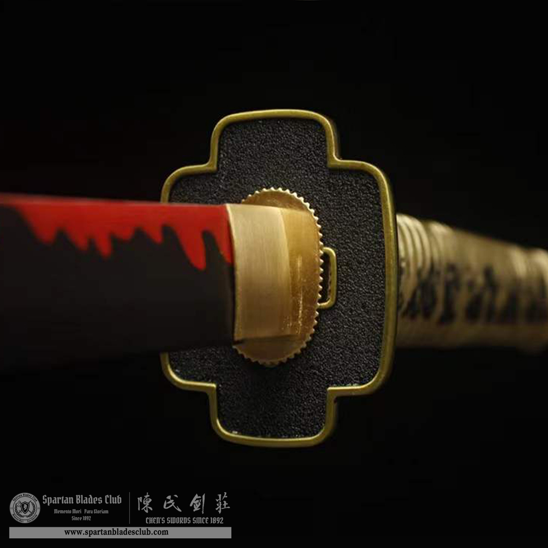 Tsugikuni Yoriichi Sword - Leather Saya- Demon Slayer - Handmade Real Sword - Sharp - 1045 Carbon steel - Full tang and Battle ready - Japanese Anime Cosplay - SBC - Spartan Blades Club