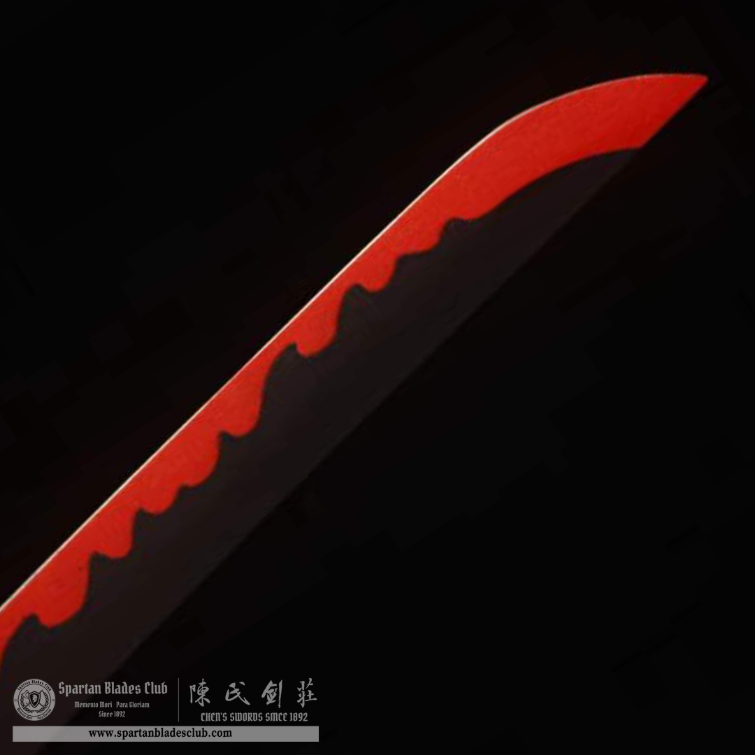 Tsugikuni Yoriichi Sword - Leather Saya- Demon Slayer - Handmade Real Sword - Sharp - 1045 Carbon steel - Full tang and Battle ready - Japanese Anime Cosplay - SBC - Spartan Blades Club - 陳氏劍莊1892