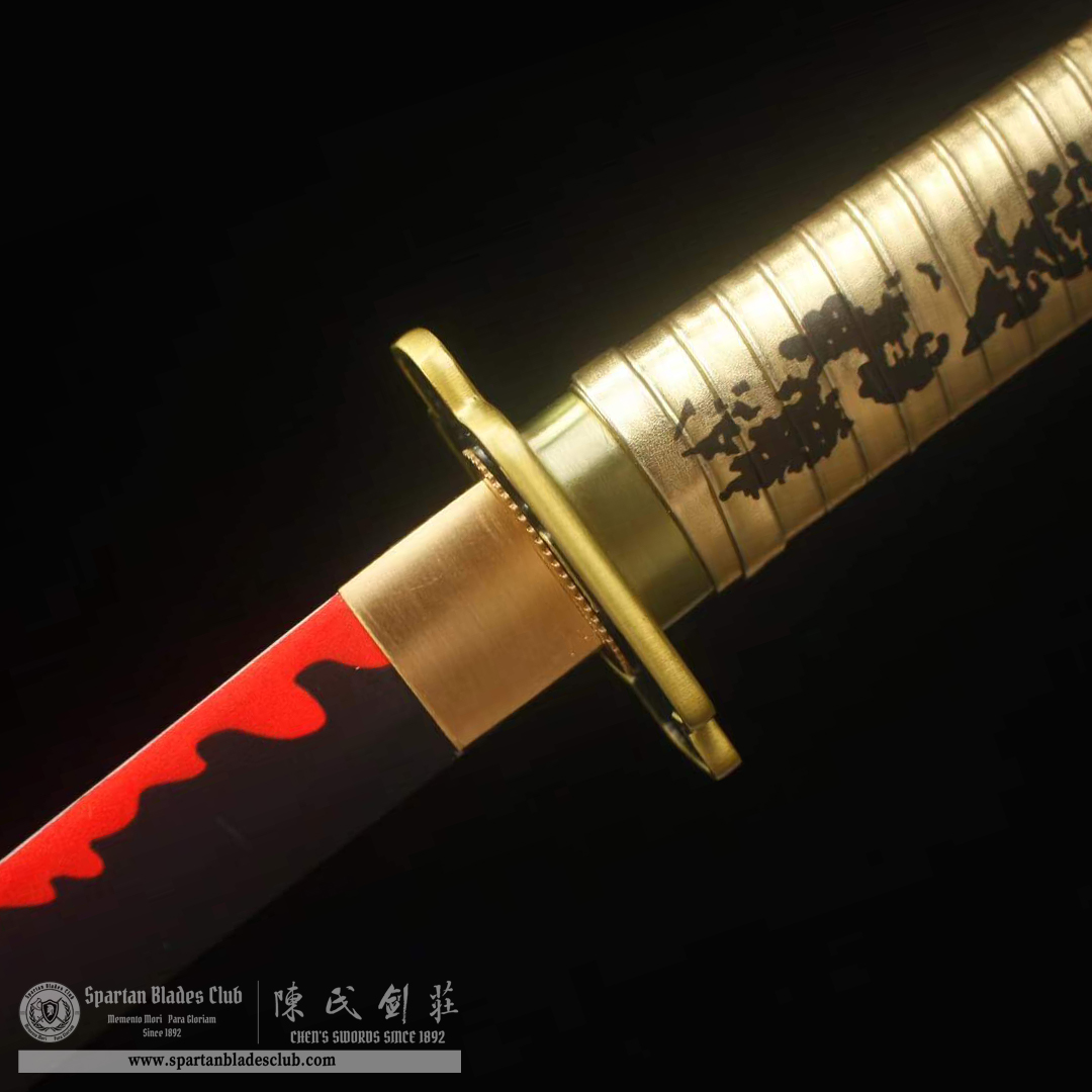 Tsugikuni Yoriichi Sword - Leather Saya- Demon Slayer - Handmade Real Sword - Sharp - 1045 Carbon steel - Full tang and Battle ready - Japanese Anime Cosplay - SBC - Spartan Blades Club - 陳氏劍莊1892