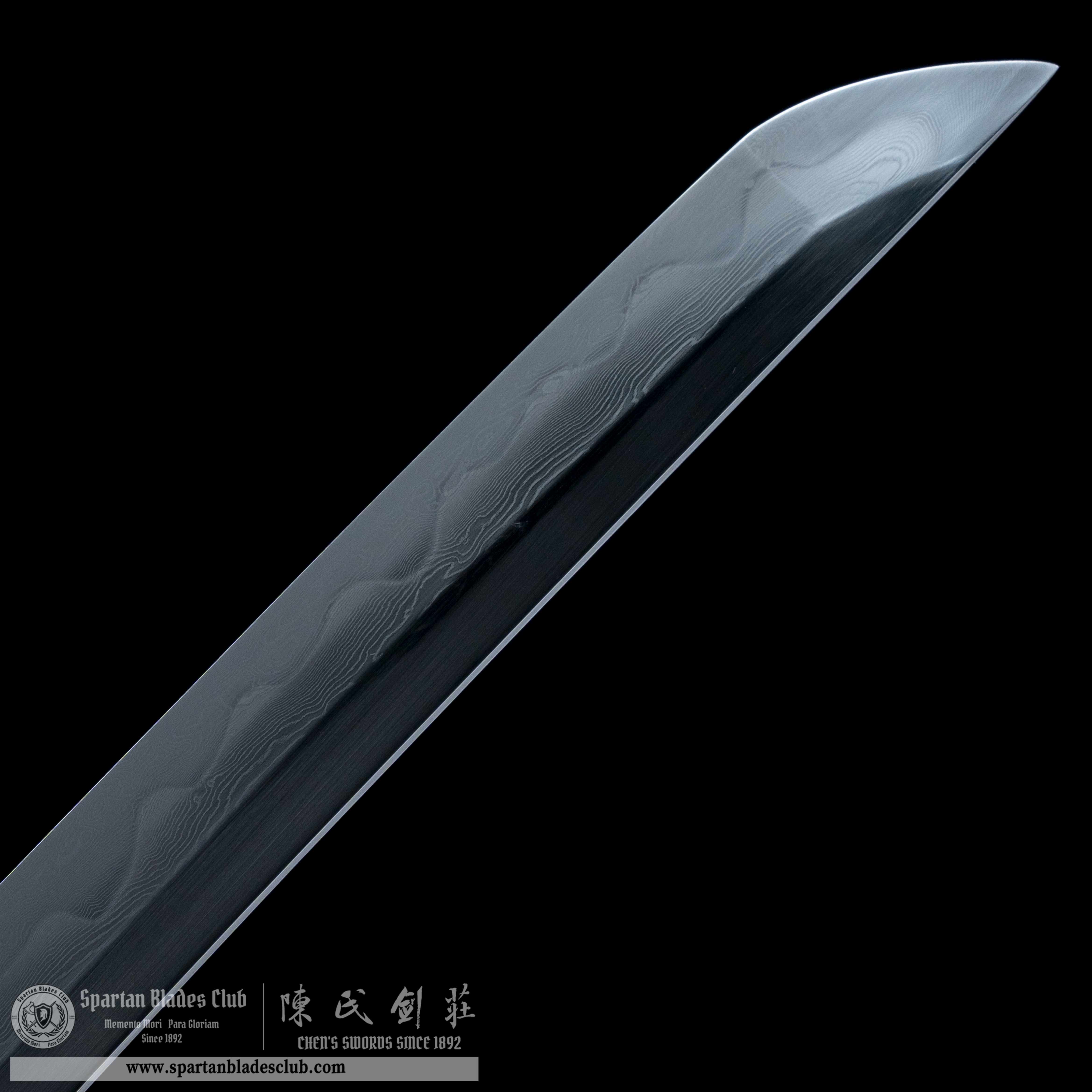 HY98 | ChiHu Samurai | Katana | Damascus steel | hand-forged | Clay tempered | Tiger | Red | Battle-Ready | Full-tang | Spartan Blades Club | CHEN'S SWORDS 1892 - Spartan Blades Club