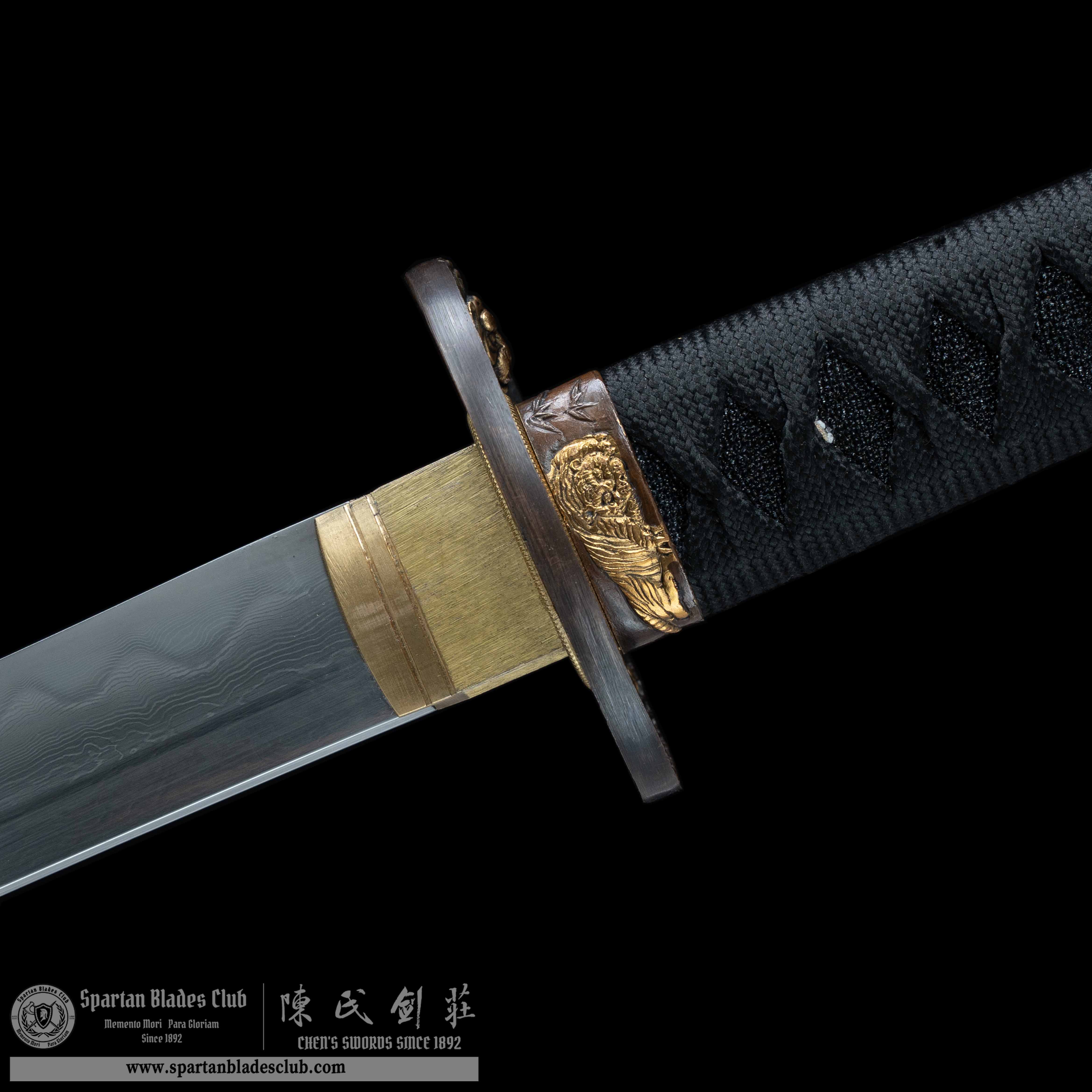 HY98 | ChiHu Samurai | Katana | Damascus steel | hand-forged | Clay tempered | Tiger | Red | Battle-Ready | Full-tang | Spartan Blades Club | CHEN'S SWORDS 1892 - Spartan Blades Club