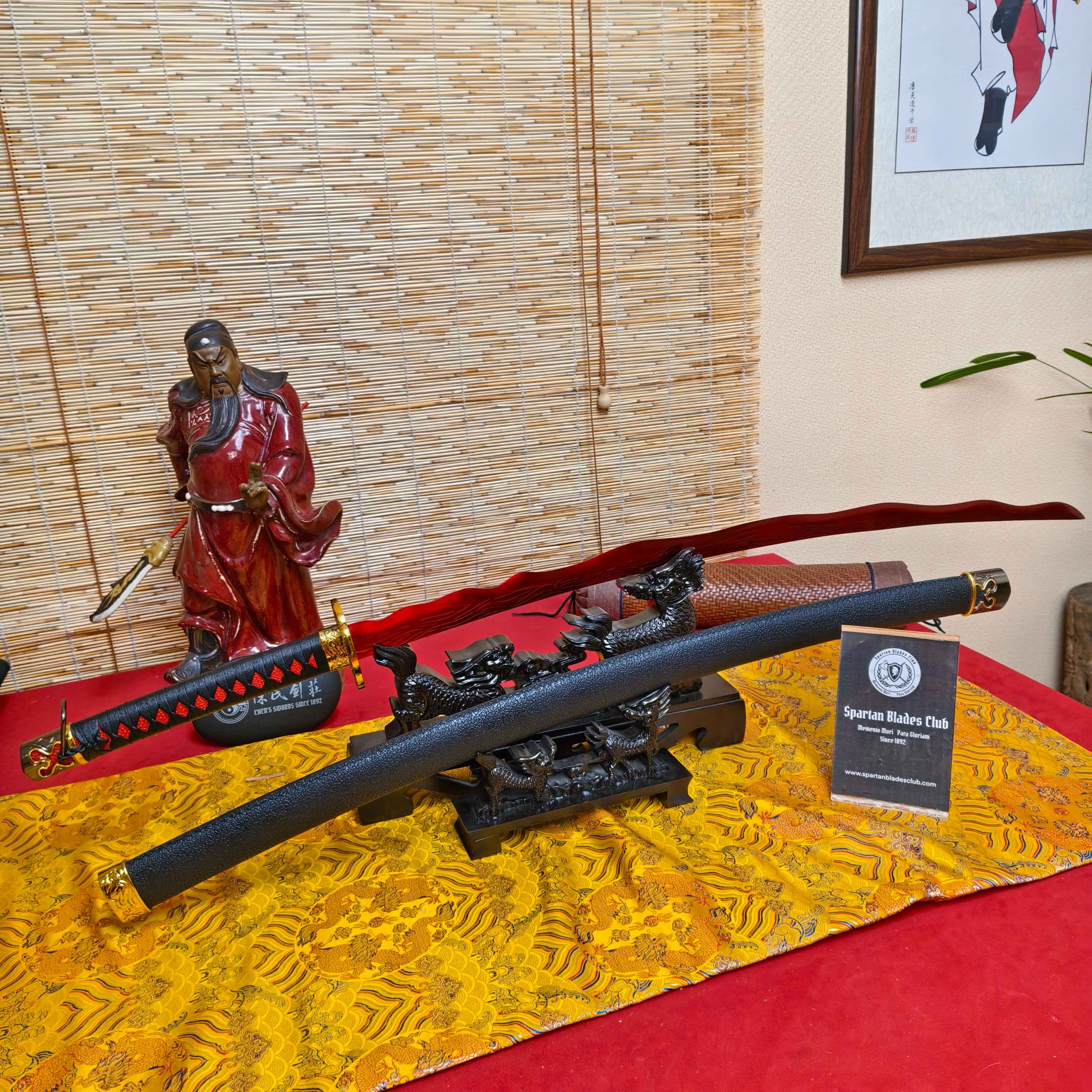 HT01 | Rivers of Blood | Elden Ring | Katana | High manganese steel | hand-forged | Red&Black | Battle-Ready | Full-tang | Spartan Blades Club | CHEN'S SWORDS 1892 - Spartan Blades Club - 陳氏劍莊1892