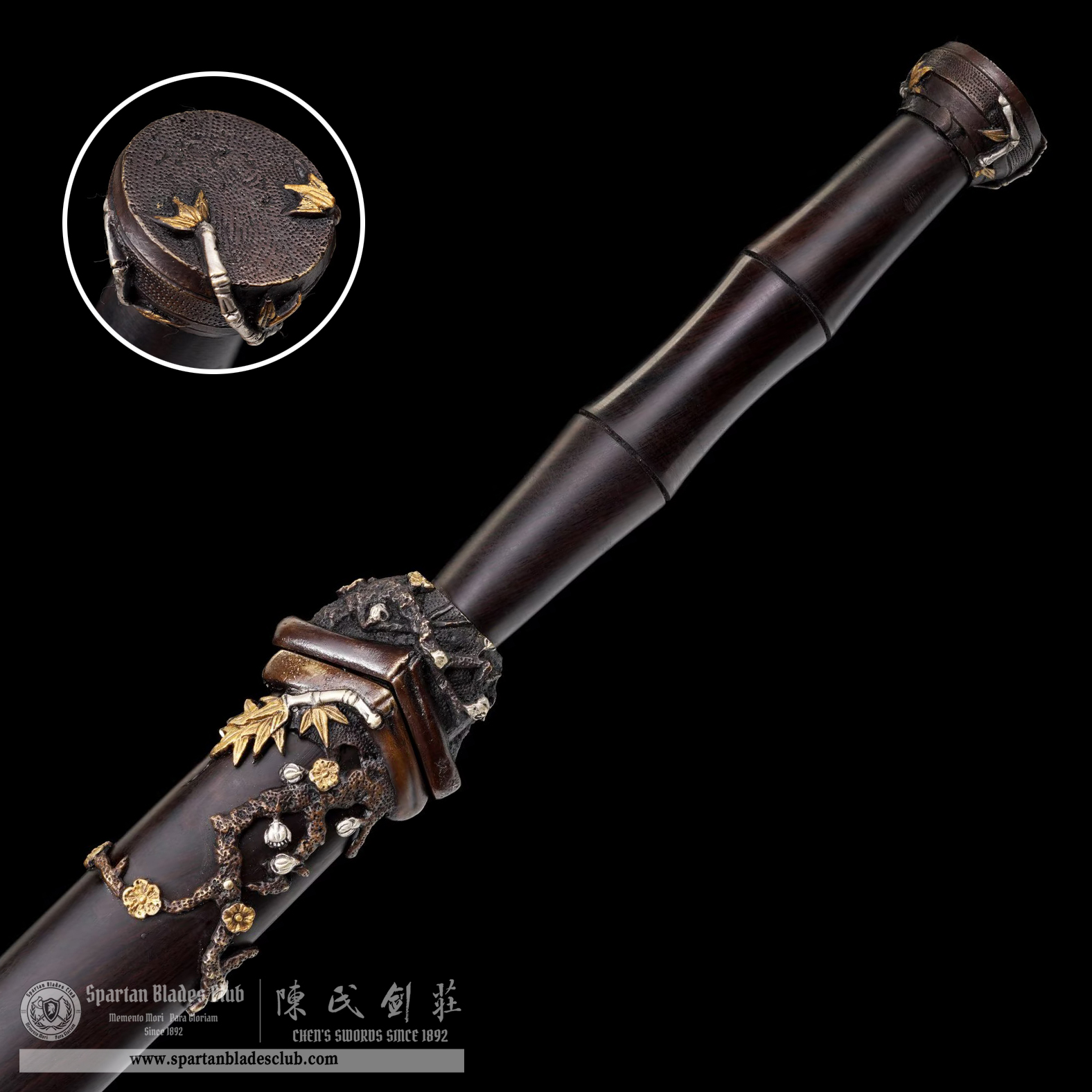 TL05 | JunZi JIAN | Chinese sword (JIAN) | Damascus steel | twist and stars pattern | Wamian Structured | Black | Ebony wood | Battle-Ready | Full-tang | Spartan Blades Club | CHEN'S SWORDS 1892 - Spartan Blades Club - 陳氏劍莊1892