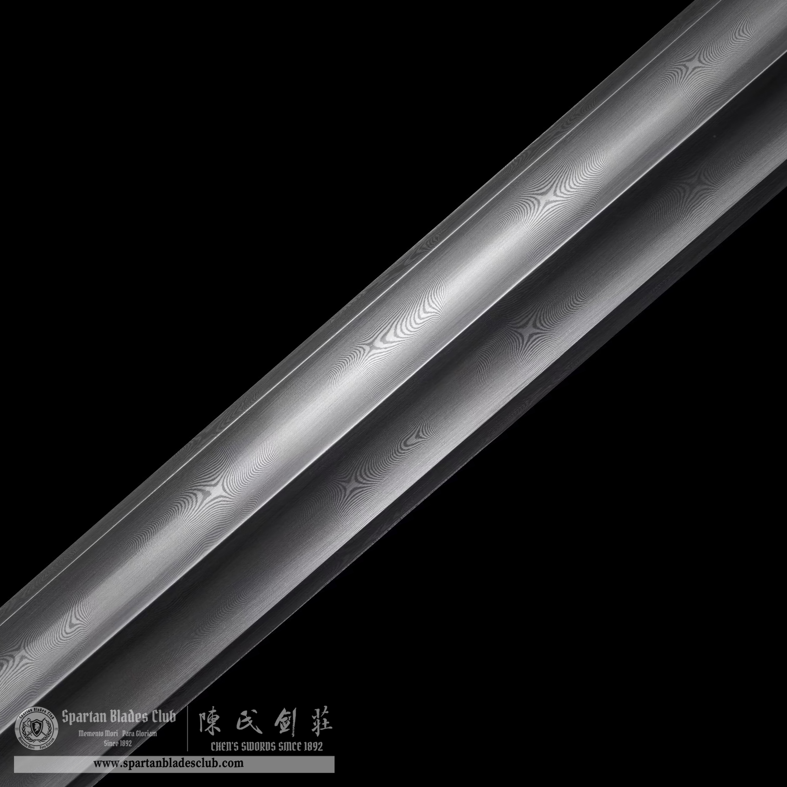 TL05 | JunZi JIAN | Chinese sword (JIAN) | Damascus steel | twist and stars pattern | Wamian Structured | Black | Ebony wood | Battle-Ready | Full-tang | Spartan Blades Club | CHEN'S SWORDS 1892 - Spartan Blades Club - 陳氏劍莊1892