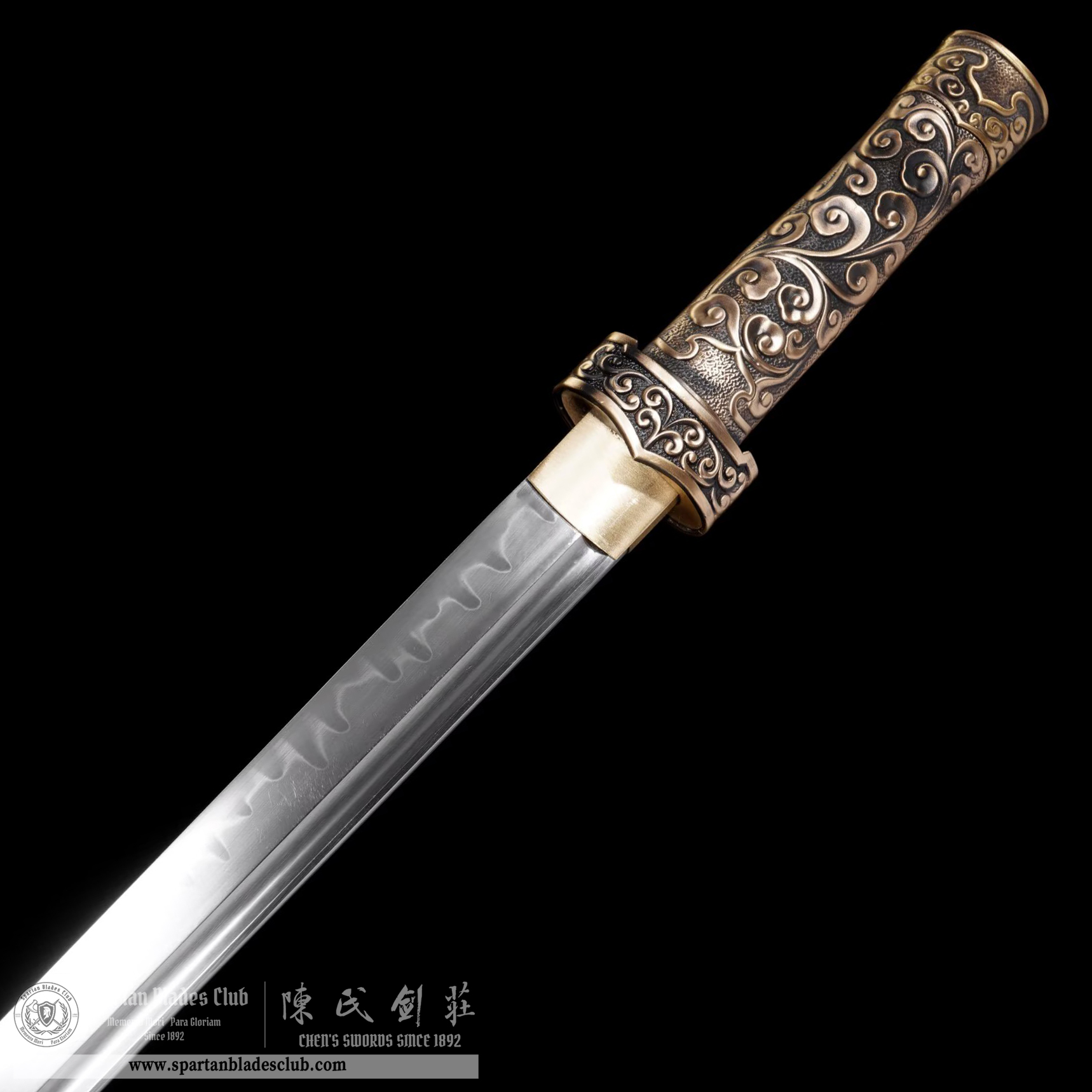 TL06 | XiangYun Sword | Chinese sword (DAO) | T10 Steel | Clay-tempered | Real Hamon | Black&Golden | Ebony wood | Battle-Ready | Full-tang | Spartan Blades Club | CHEN'S SWORDS 1892 - Spartan Blades Club - 陳氏劍莊1892