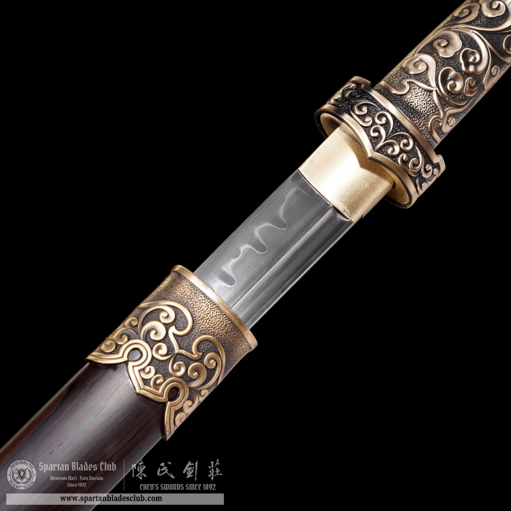 TL06 | XiangYun Sword | Chinese sword (DAO) | T10 Steel | Clay-tempered | Real Hamon | Black&Golden | Ebony wood | Battle-Ready | Full-tang | Spartan Blades Club | CHEN'S SWORDS 1892 - Spartan Blades Club - 陳氏劍莊1892
