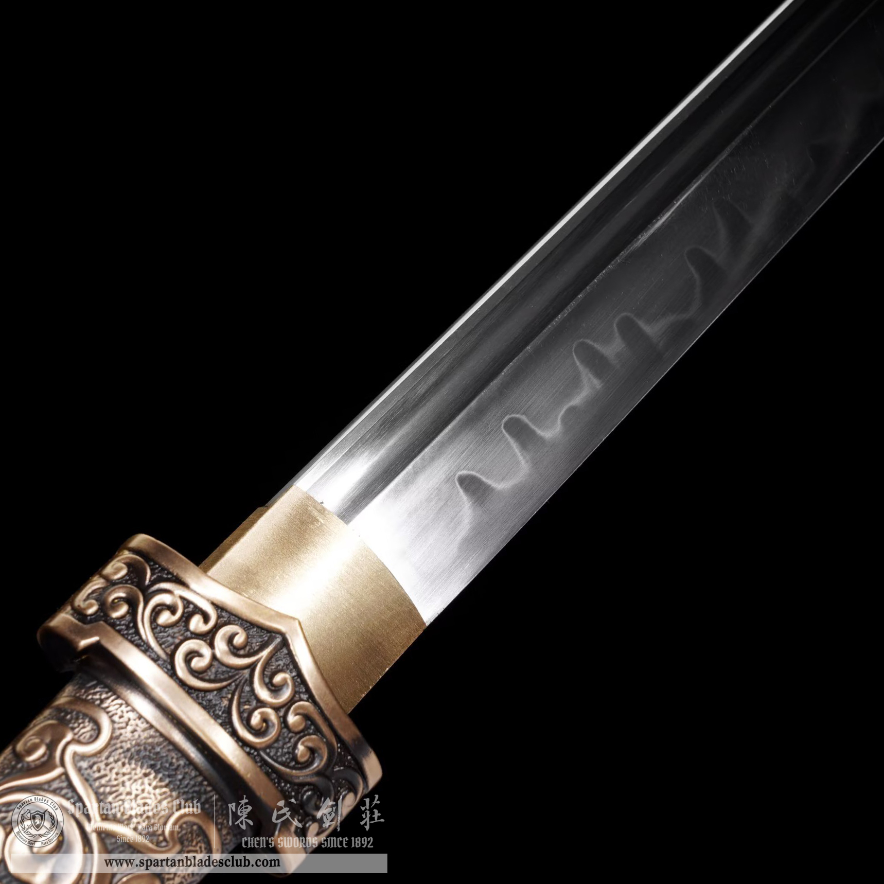 TL06 | XiangYun Sword | Chinese sword (DAO) | T10 Steel | Clay-tempered | Real Hamon | Black&Golden | Ebony wood | Battle-Ready | Full-tang | Spartan Blades Club | CHEN'S SWORDS 1892 - Spartan Blades Club - 陳氏劍莊1892