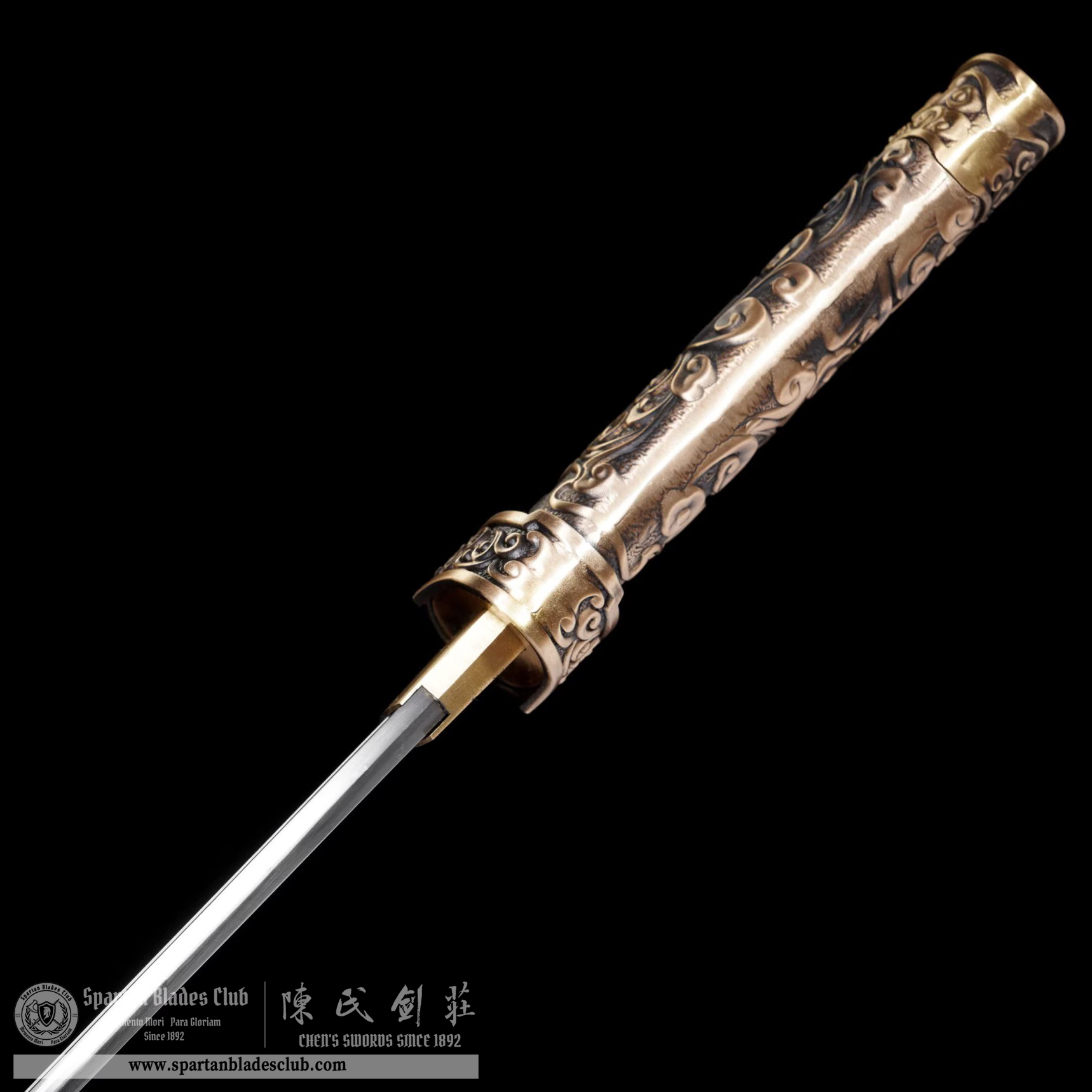 TL06 | XiangYun Sword | Chinese sword (DAO) | T10 Steel | Clay-tempered | Real Hamon | Black&Golden | Ebony wood | Battle-Ready | Full-tang | Spartan Blades Club | CHEN'S SWORDS 1892 - Spartan Blades Club - 陳氏劍莊1892
