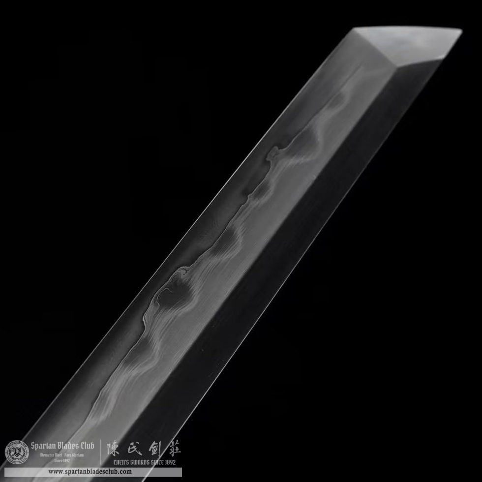 TL10 | Chihuang Tang Sword | Chinese sword (Tang Dao) | Honsanmai structure blade | T10 steel wrapped in Damascus steel | clay-tempered | phoenix | Red&Golden | Ray-skin | Battle-Ready | Full-tang | Spartan Blades Club | CHEN'S SWORDS 1892 - Spartan Blades Club - 陳氏劍莊1892