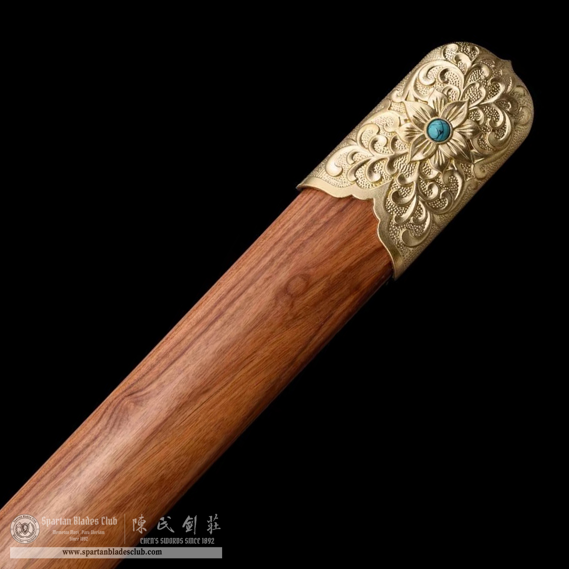 TL12 | Huaguang Tang Sword | Chinese sword (Tang Dao) | Damascus steel | flower | Brown&Golden | Rosewood | Battle-Ready | Full-tang | Spartan Blades Club | CHEN'S SWORDS 1892 - Spartan Blades Club - 陳氏劍莊1892